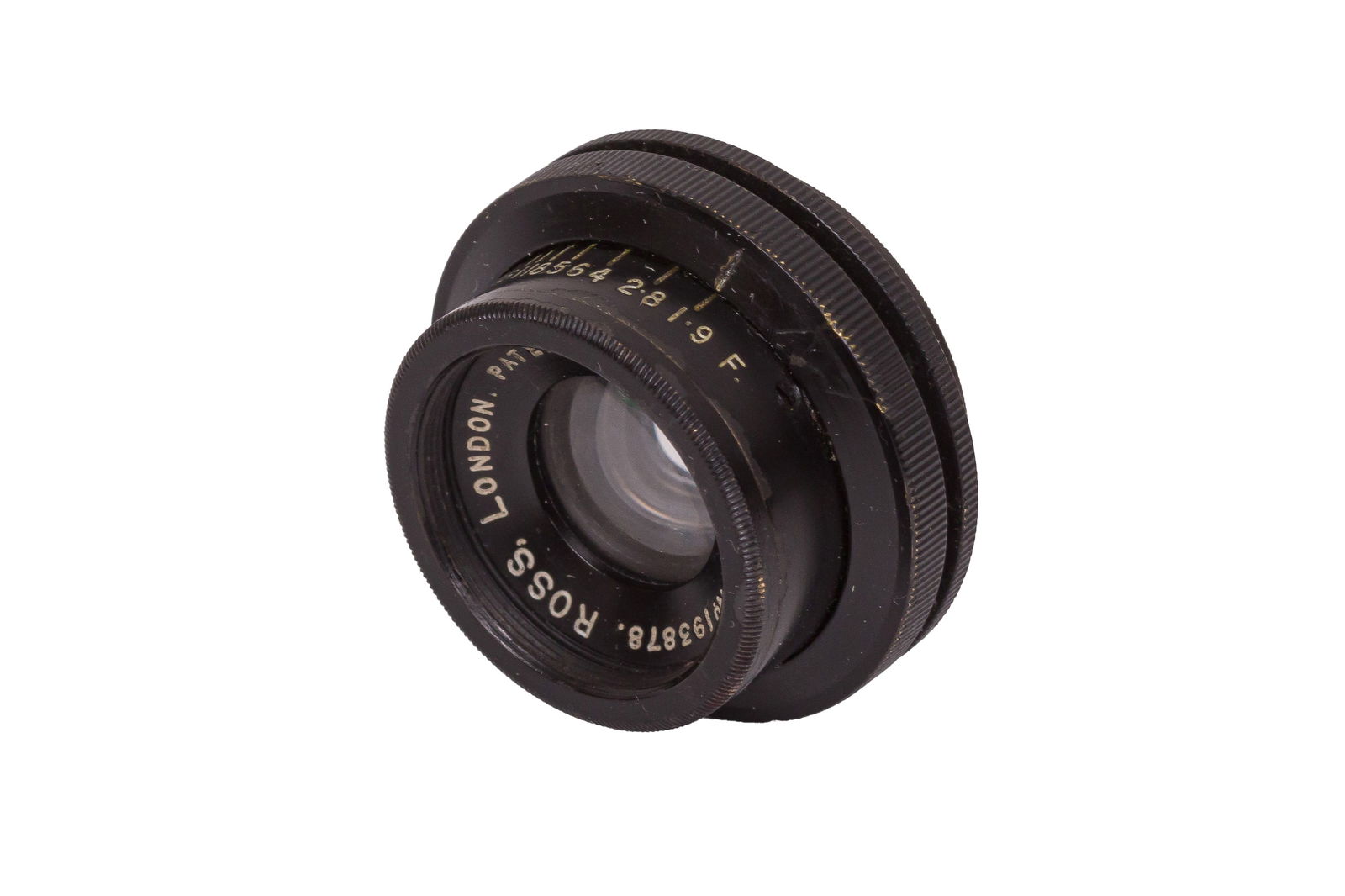 A Ross London 1" f/1.9 Xpres Lens: A Ross London 1" f/1.9 Xpres Lens Serial No: 193878 Body: VG Optics: G/VG Notes: covers 35mm 4 perf format, originally mounted on a Vinten 35mm Model K Normandy Cine Camera
