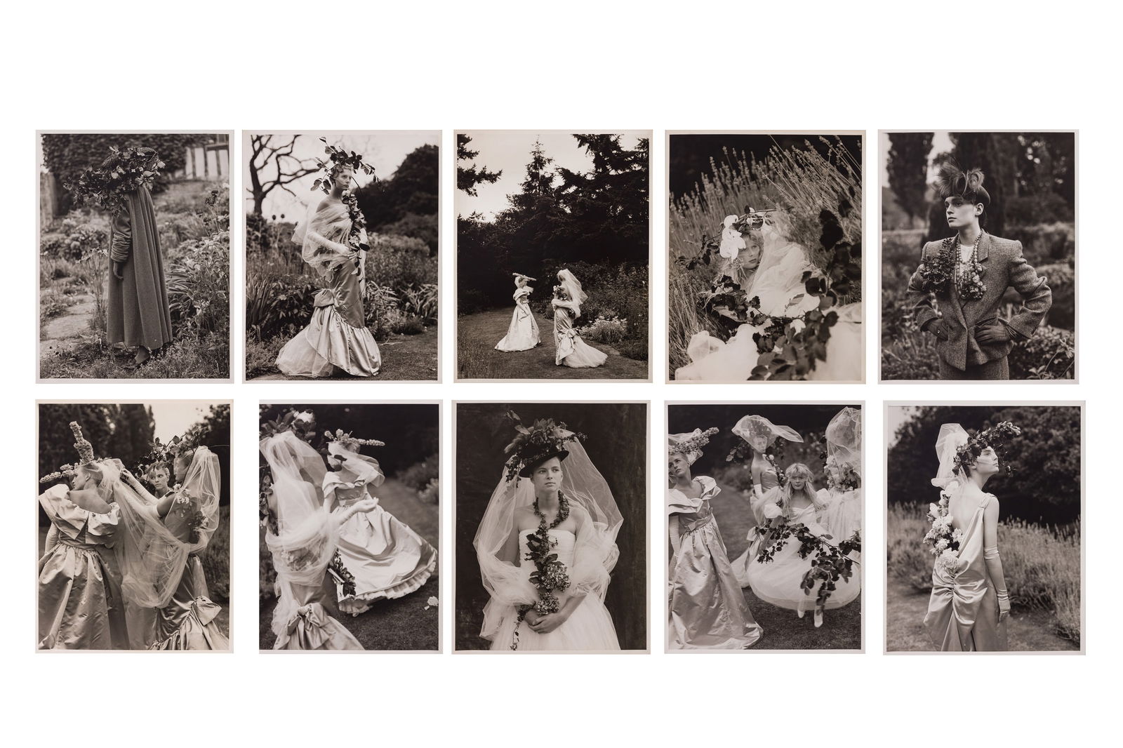 Bruce Weber (b.1946): Bruce Weber (b.1946) Group of vintage silver gelatin prints, outtakes from a British Vogue wedding feature, December 1984. Comprised of (10) vintage silver gelatin prints, image sizes approx. 340 x 26