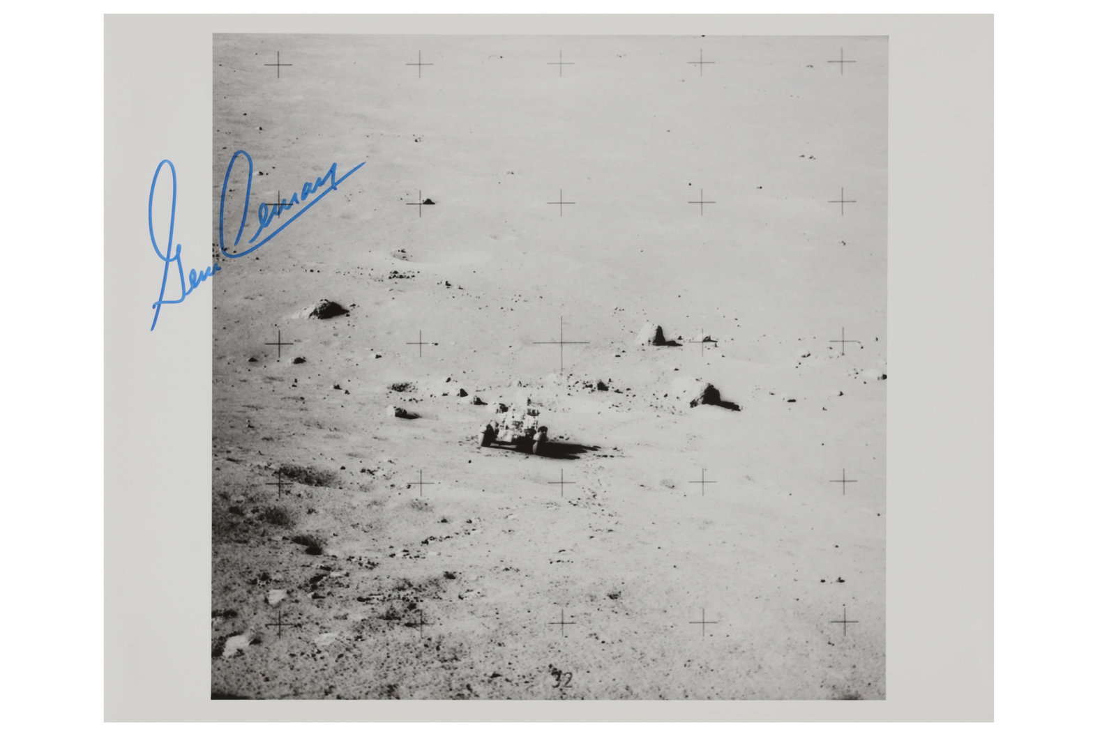Apollo 17 Commander. Eugene Cernan signed view of the Lunar Rover (1 of 2)