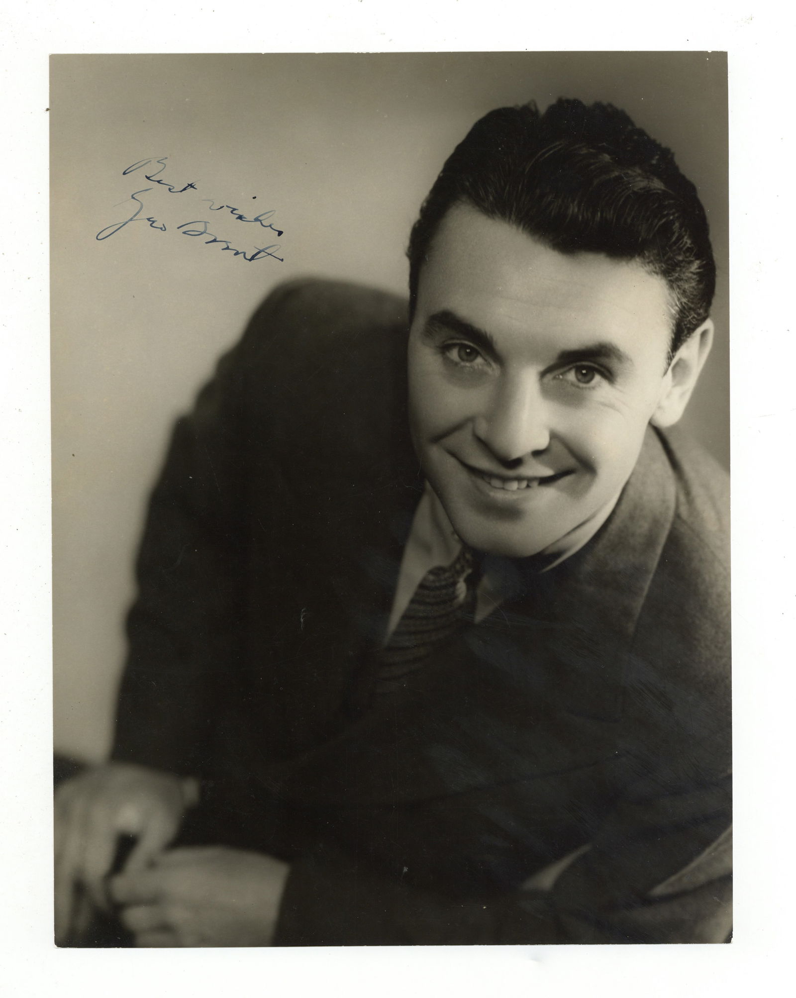 Brent (George): Brent (George) Vintage glossy Elmer Fryer portrait photo of Brent, signed in fountain pen "Best wishes, Geo. Brent", pencil annotations