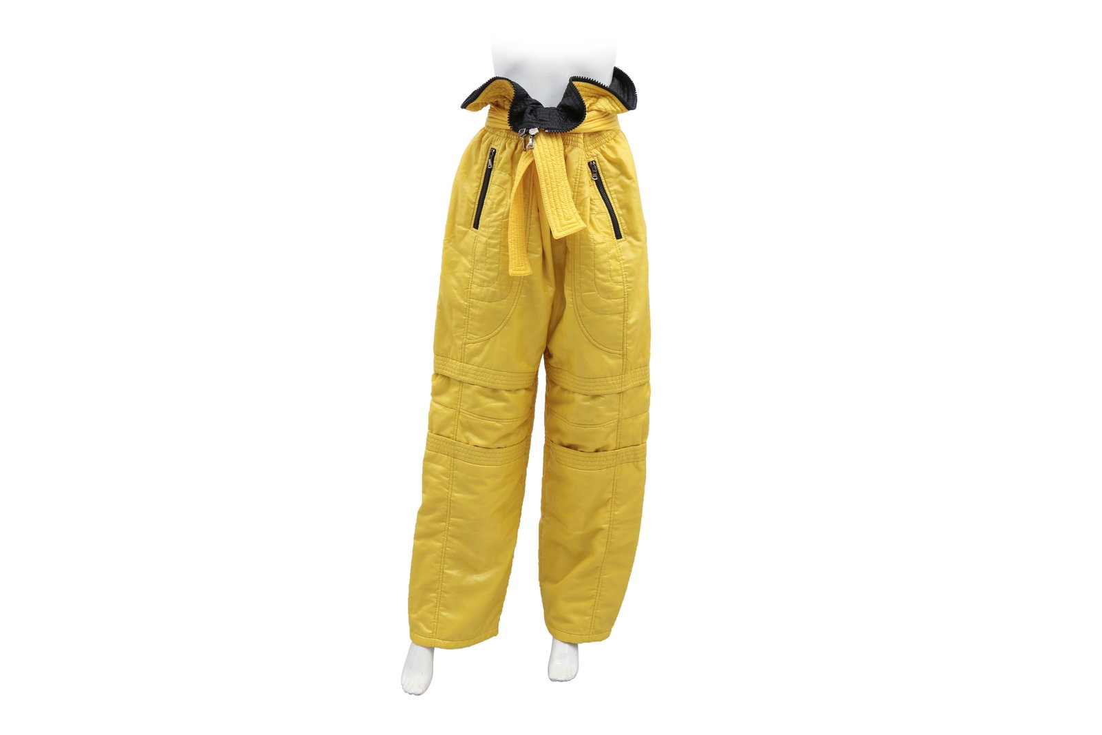 Dolce & Gabbana Yellow Padded Ski Pants - Size 40: Dolce & Gabbana Yellow Padded Ski Pants, ruthenium tone hardware, labelled size 40 44cm waist, 118cm long Grade B+ Please log in to Chiswick Live account to view condition report