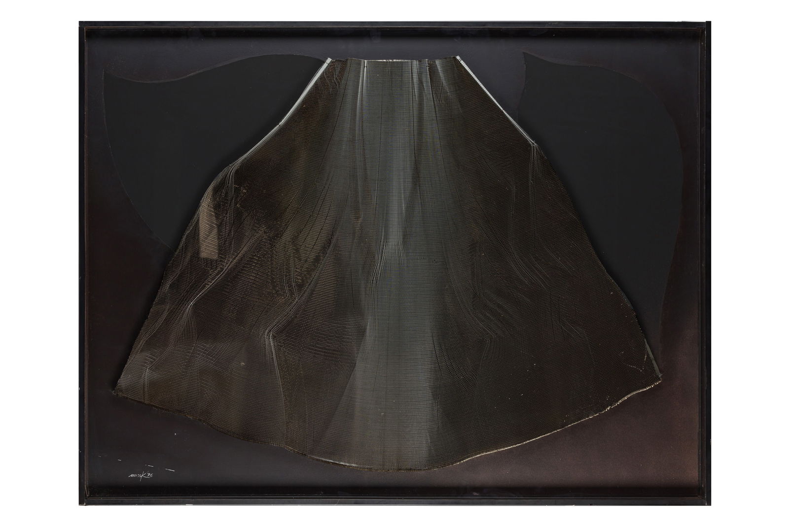 § * HEINZ MACK (GERMAN, b.1931): HEINZ MACK (GERMAN, b.1931)Flügelrelief (Wing Relief) signed and dated 'Mack 76' (lower left) mixed media (aluminium honeycomb)/painted mirror (artist's frame)99.5 x 128 cm. (39 1/4 x 40 1/2 in.)