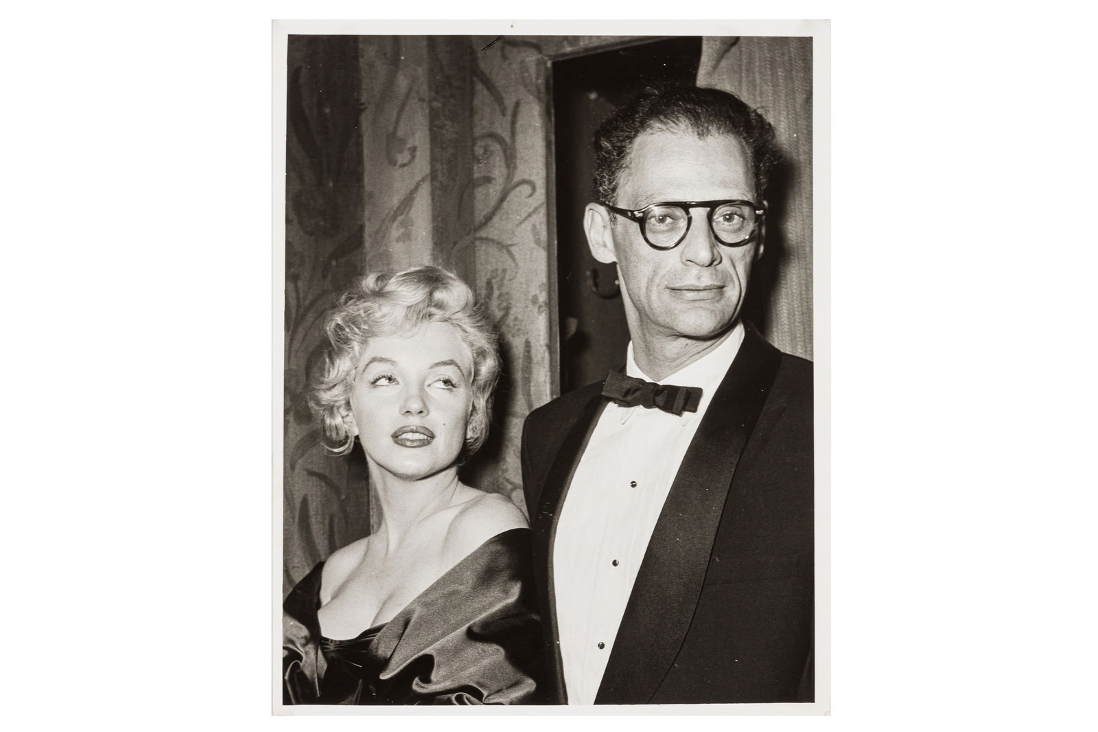 Dezo Hoffman (1912-1986), attr.: Dezo Hoffman (1912-1986), attr. MARILYN MONROE AND ARTHUR MILLER, LONDON PREMIER OF 'THE PRINCE AND THE SHOWGIRL', 1957. Vintage silver gelatin press print, image size 24 x 19.3cm, sheet size 25.2 x 2