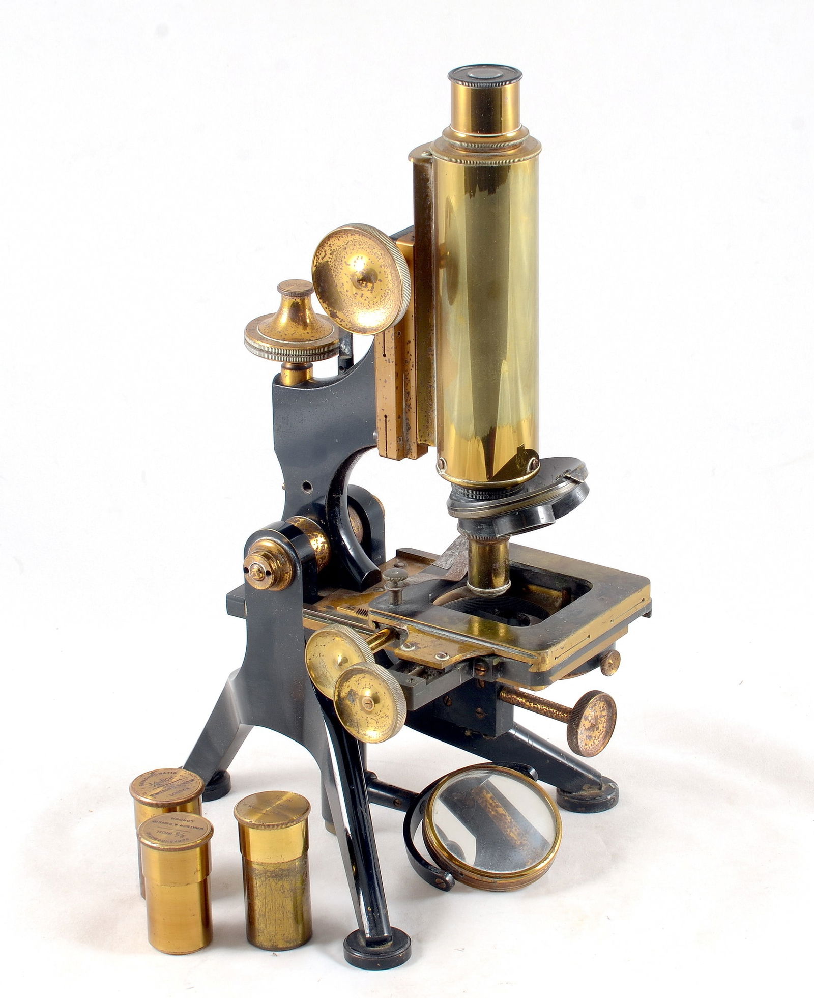 Watson Brass Microscope #16757, circa 1885. (1 of 3)