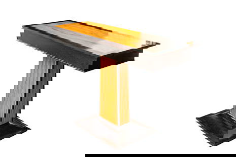 DAVID LINLEY (BRITISH B.1961): Side or console table, circa 2000s Ebonised walnut, walnut Stamped 'Linley' to interior of drawers 85cm high x 132cm wide x 48cm deep