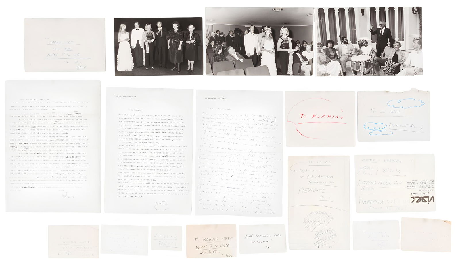 Fellini (Federico): Fellini (Federico) A collection of letters, cards and papers connected with British actress Norma West (b. 1943) and her participation in Fellini’s 1983 film ‘And the Ship Sails On’,