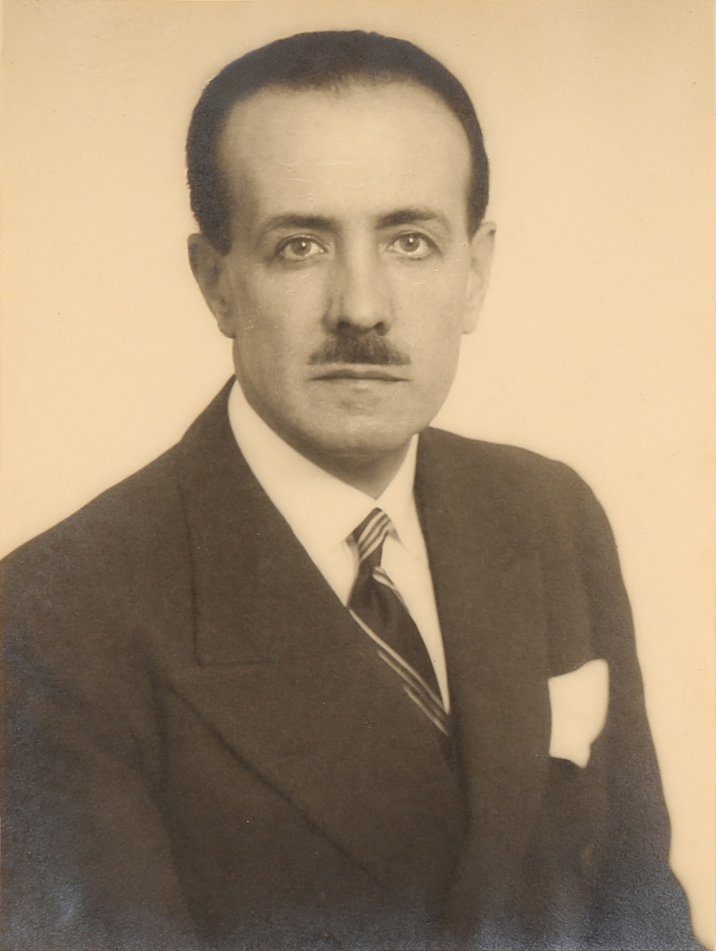 Man Ray (1890-1976): Man Ray (1890-1976) JEAN CHARLES WORTH, c.1930. Early silver gelatin print mounted to card folder, image/sheet size 23 x 17cm, card size 37 x 17cm, signed 'Man Ray Paris' by the photographer in pencil