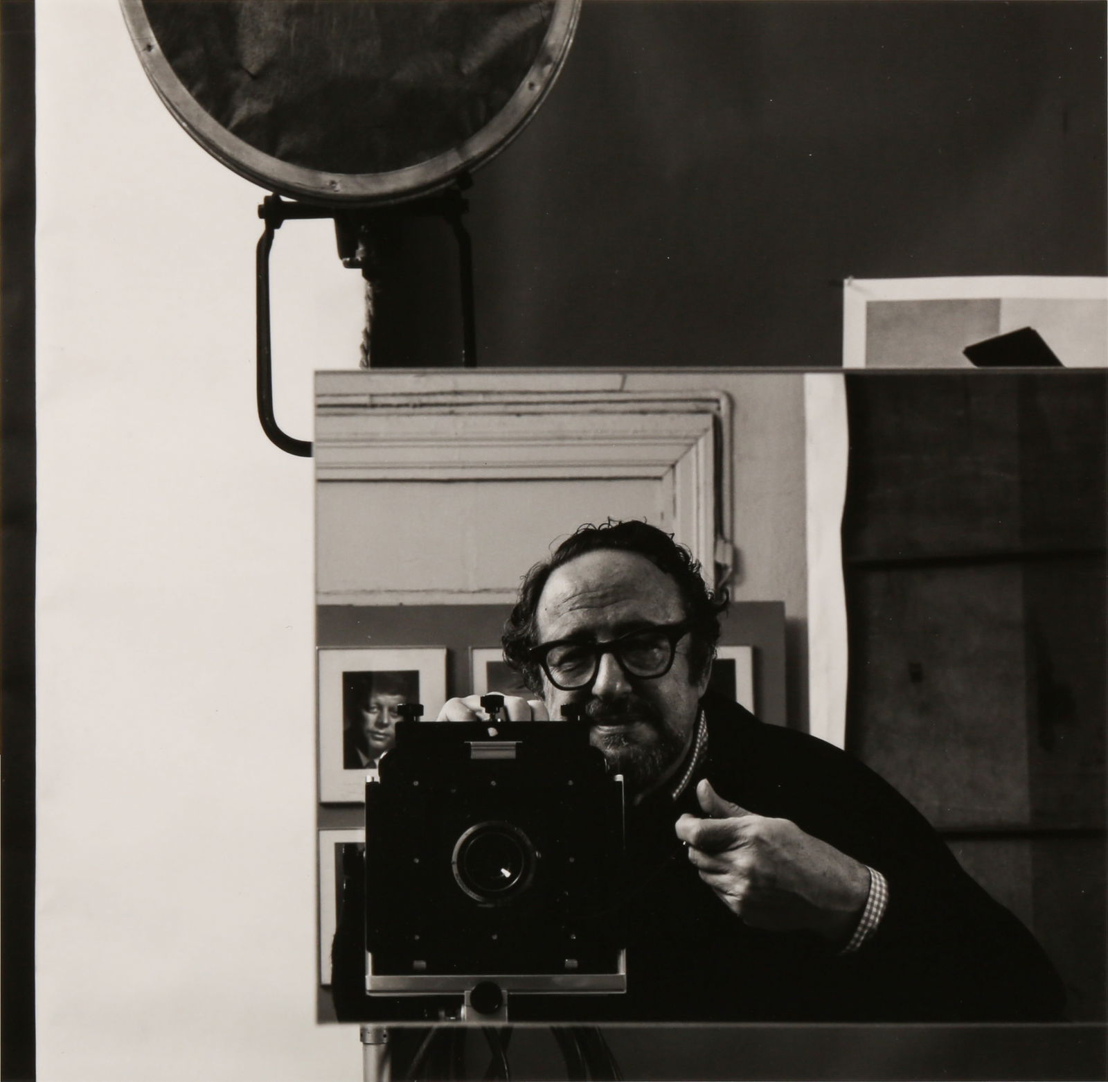 Arnold Newman (1918-2006): Arnold Newman (1918-2006) SELF-PORTRAIT, 1979. Silver gelatin print, printed 1980s, image size 15 x 15cm, sheet size 25 x 20cm, titled, dated and numbered in pencil in an unknown hand verso, with Newm
