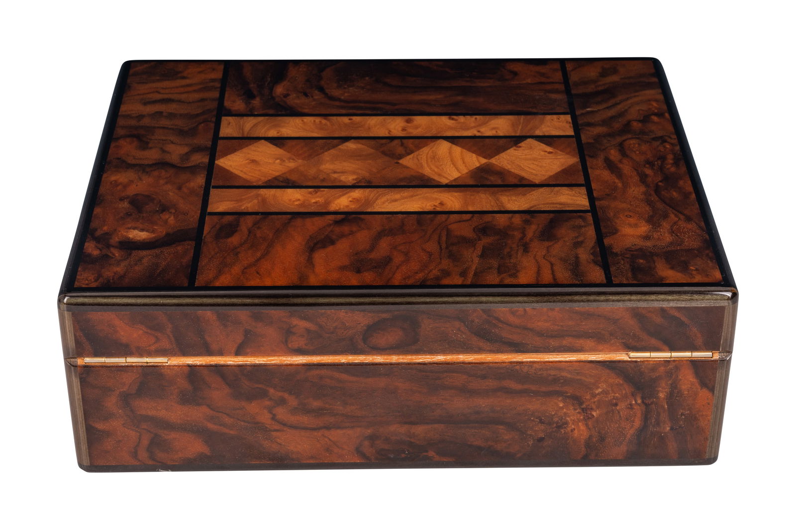 Dunhill, London: Dunhill, LondonHumidorSatinwoodDunhill plaque to lid interior12cm high x 37cm wide x 24.5cm deep