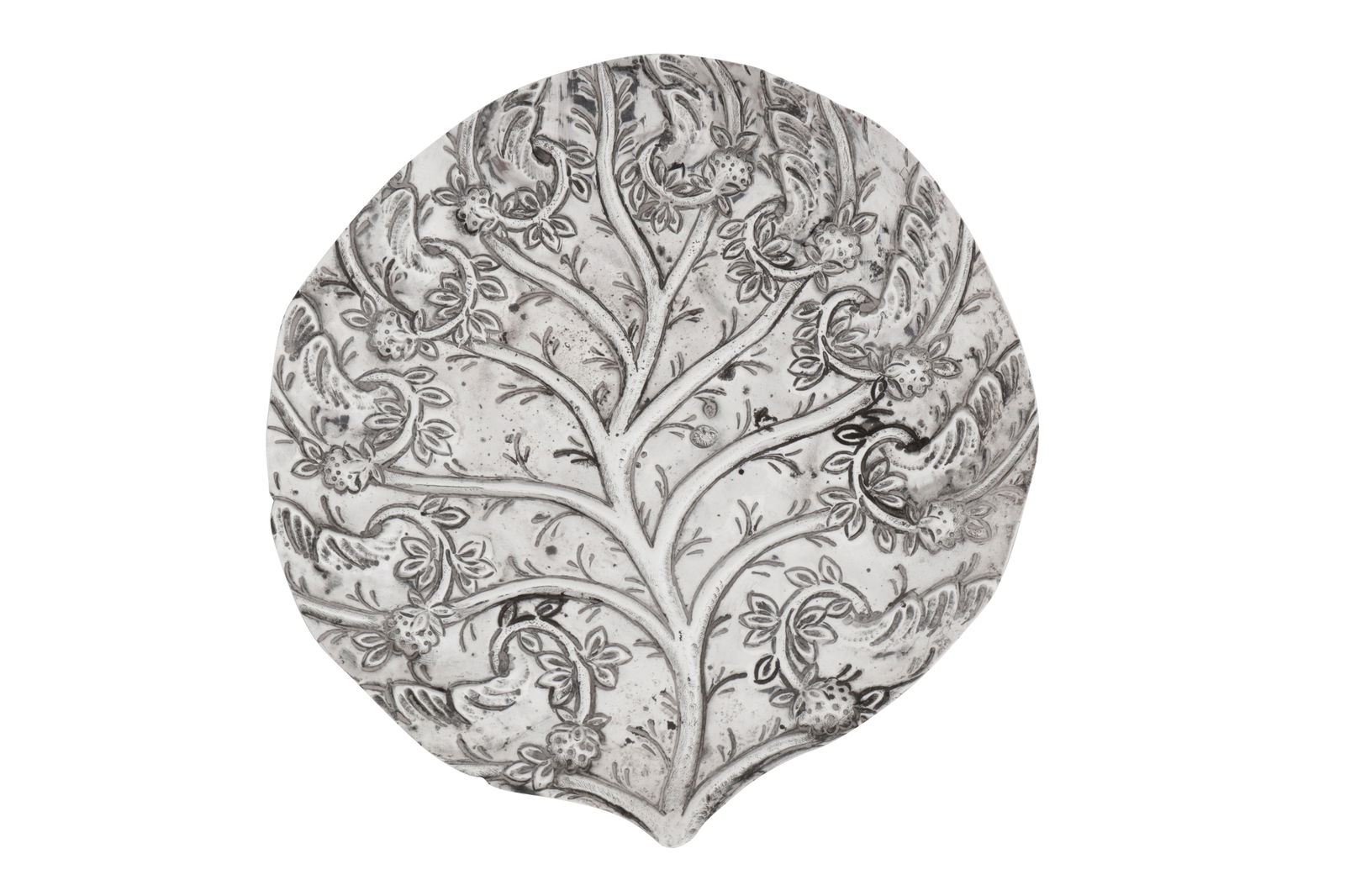 A mid-19th century Ottoman Turkish silver dish, circa 1850, Tughra of Sultan Abdul Mecid (1839-61) (1 of 3)