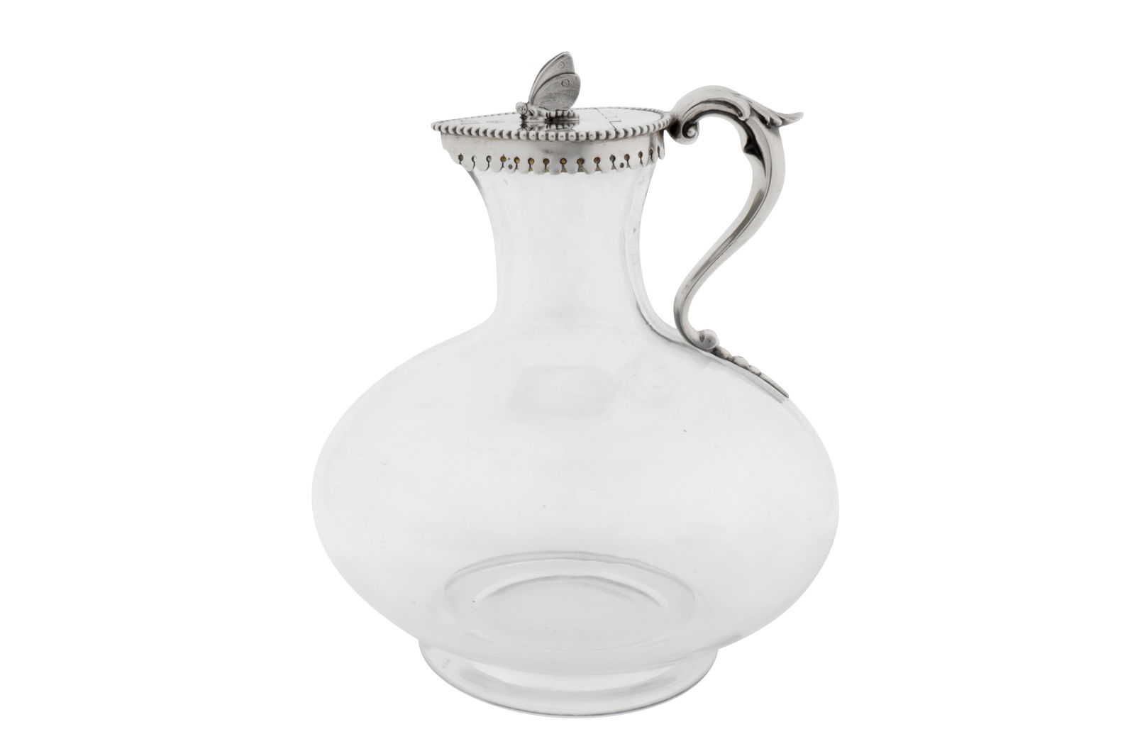 Earl of Tankerville - A Victorian sterling silver mounted glass claret jug, London 1862 by Charles T: Earl of Tankerville - A Victorian sterling silver mounted glass claret jug, London 1862 by Charles Thomas Fox and George Fox Earl of Tankerville - A Victorian sterling silver mounted glass claret jug,