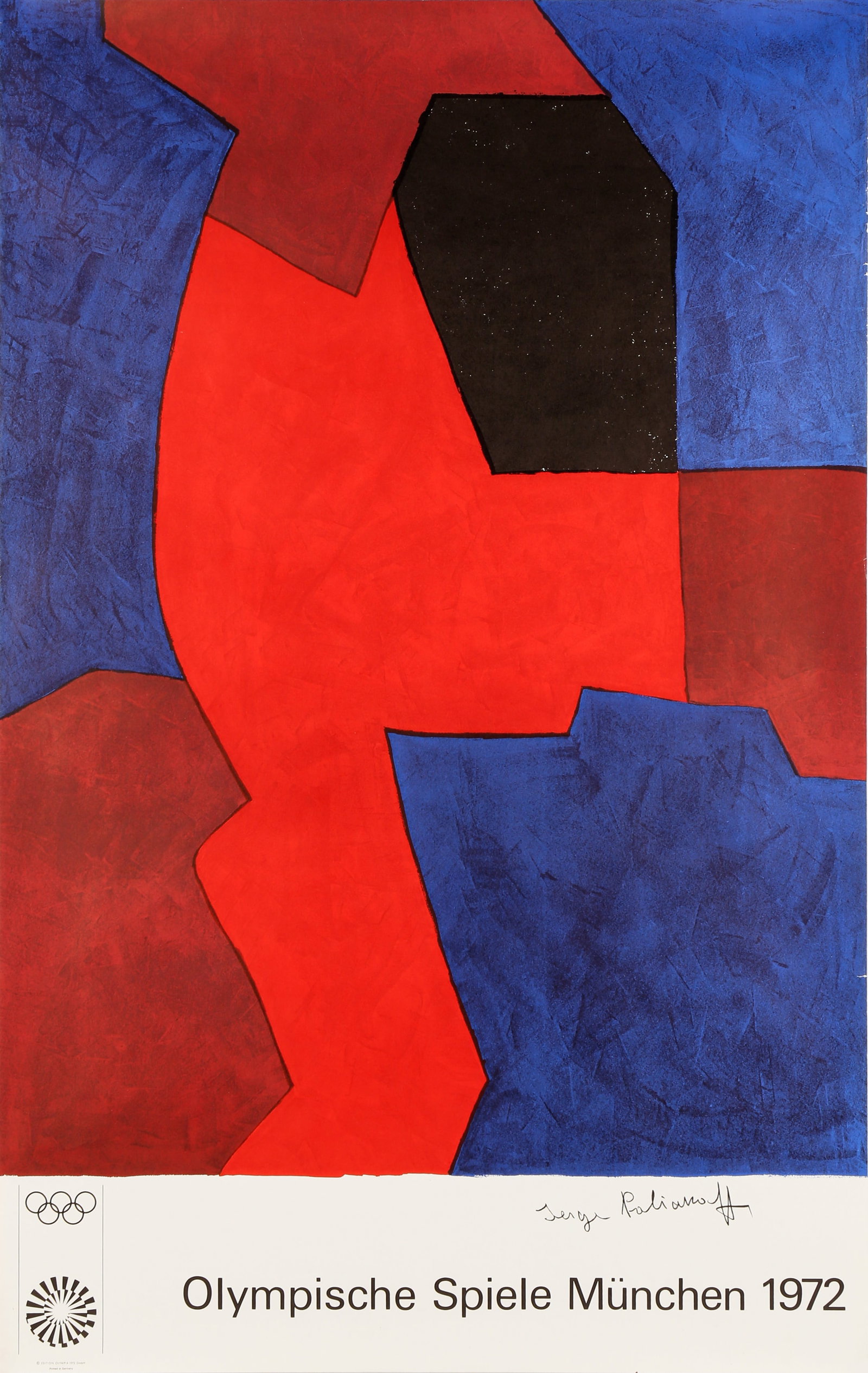 § After Serge Poliakoff (Russian/French 1900-1969) Olympische Spiele München: § After Serge Poliakoff (Russian/French 1900-1969) Olympische Spiele München 1972signed in plateoffset lithographic poster in colours on smooth wovepublished by Editions Olympia, Munichunfr