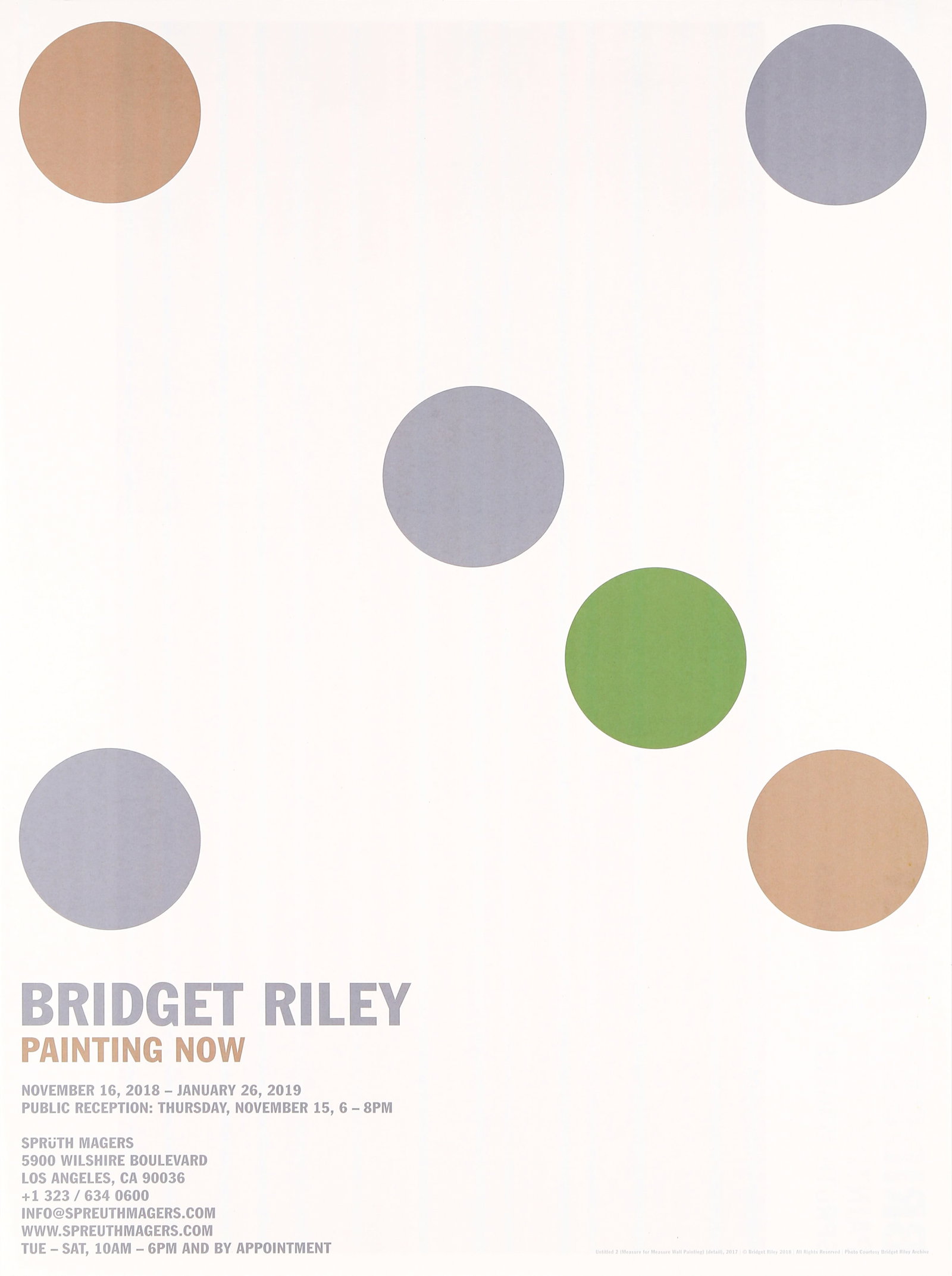 § Bridget Riley C.H. C.B.E. (British b.1931) Painting Now: § Bridget Riley C.H. C.B.E. (British b.1931) Painting Now 2019double sided offset lithographic poster in colours on thin woveproduced for Sprüth magers, Los AngelesunframedARR Dimensions:sh