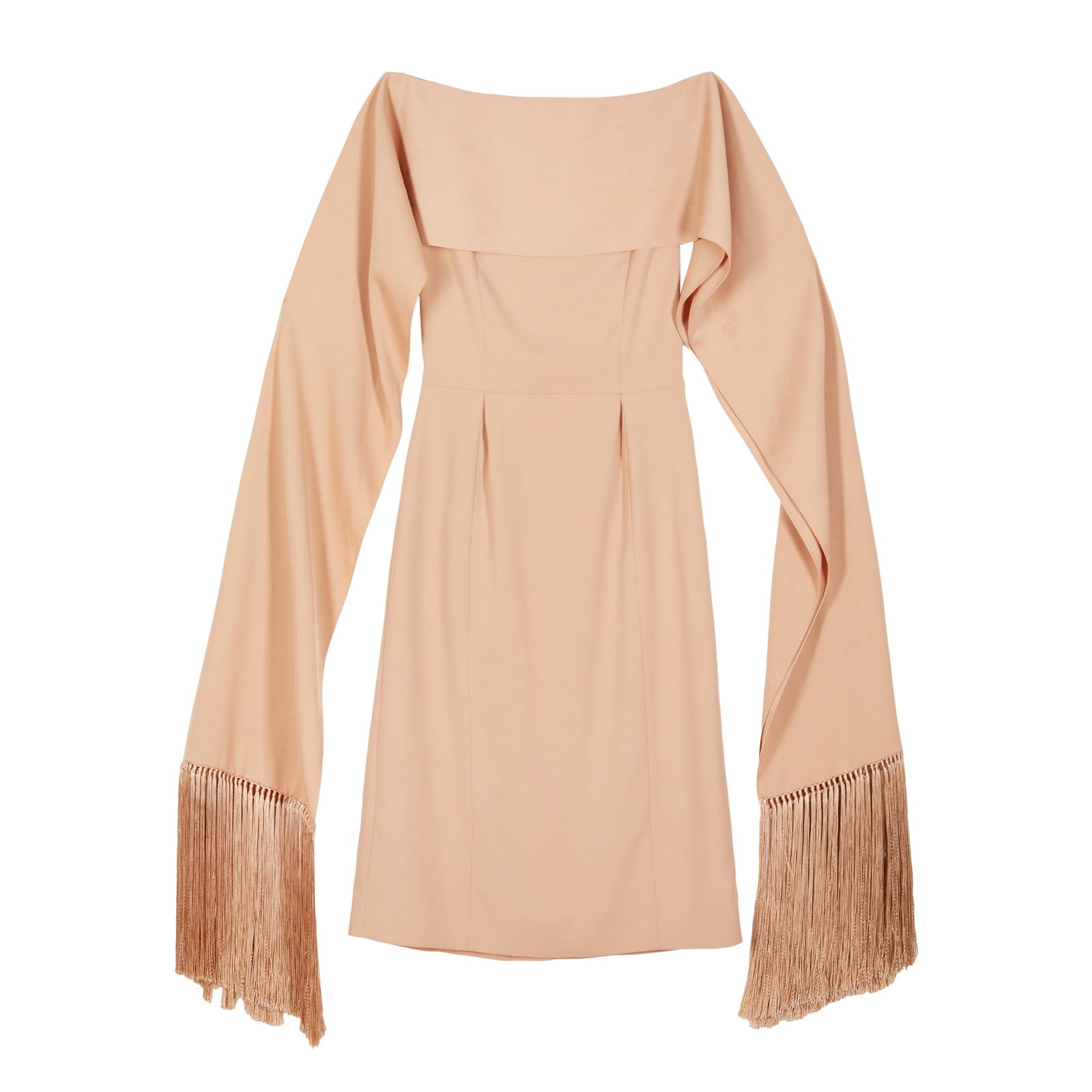 Burberry Nude Crepe Scarf Midi Dress: Burberry Nude Crepe Scarf Midi Dress, tassel edge drape scarf 42cm chest, 104cm long Grade B+ Please log in to Chiswick Live account to view condition report