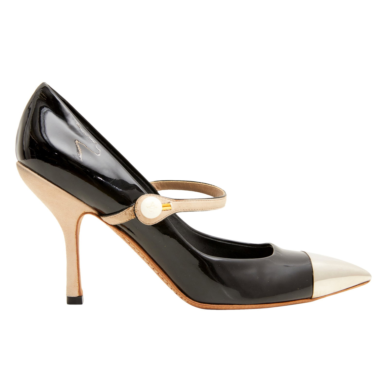 Louis Vuitton Black Mary Jane Heeled Pump - Size 36.5 (1 of 4)