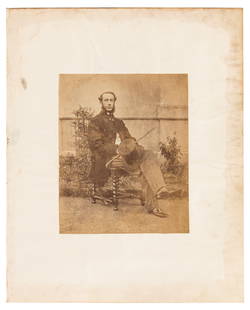 BRITISH SCRAPBOOK ALBUM, c.1850s: BRITISH SCRAPBOOK ALBUM, c.1850s An album containing a selection of albumen prints (12), image size 9.7 x8cm (smallest) to 16.3 x21cm (largest). Subjects include mixed images of European and British s