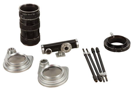 A Selection of Leica Accessories: A Selection of Leica Accessories Including a Leitz Close up BEHOO device for Elmar legs, a LTM Leica ERC, a Waltz rotating rangefinder and 2 RPM Ikometer's in maker's box.