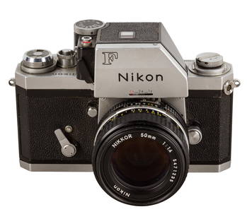 A Nikon F Photomic SLR Camera: A Nikon F Photomic SLR Camera Serial No: 71404055 Body: VG Shutter: working Lens: Nikon 50mm f/1.4 Nikkor (5471235) Optics: VG