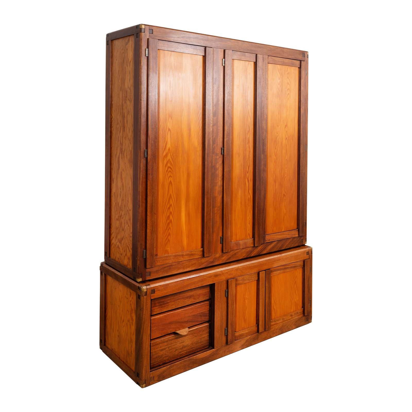 Pierre Chapo (French 1927-1987): Pierre Chapo (French 1927-1987) High Cabinet B10, circa 1960s Elm, leather 188cm high x 135cm wide x 53cm deep Provenance Purchased from Rosie Uniacke, Pimlico Road Notes The work of Chapo combines an