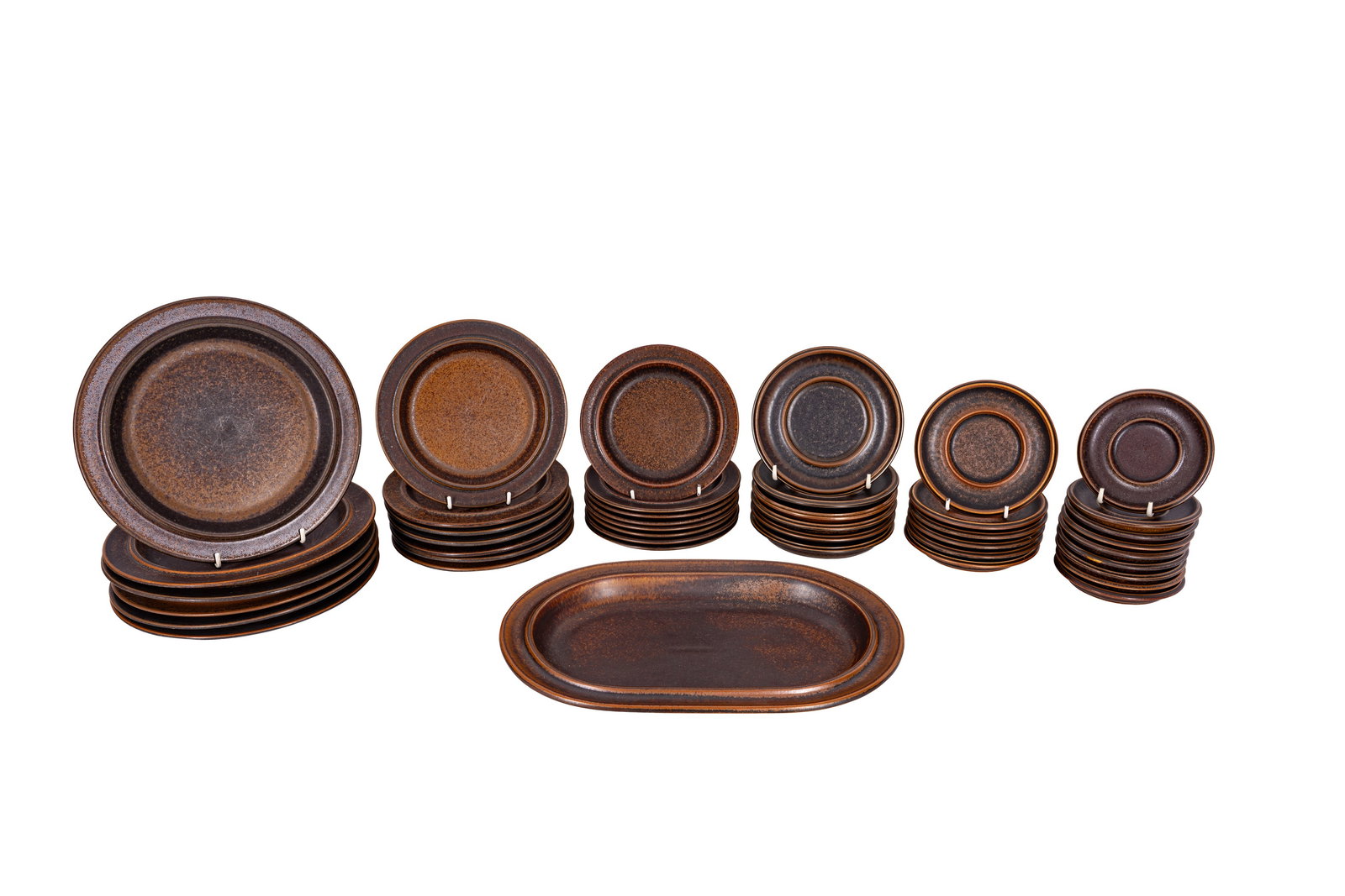 Ulla Procope (Finnish 1921-1968) for Arabia Preview: Barley Mow Centre: Ulla Procope (Finnish 1921-1968) for Arabia 'Ruska' part dinner service, circa 1960 Stoneware Unmarked Comprises: 8 coffee cups and 9 saucers 5 mugs and 6 saucers 4 tea cups and 6 saucers a teapot 4 s