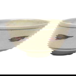 David Leach (British 1911-2005) for Lowerdown Pottery: David Leach (British 1911-2005) for Lowerdown Pottery Footed bowl with oxide leaf decoration, circa 1978 Glazed porcelain Impressed mark for artist and pottery