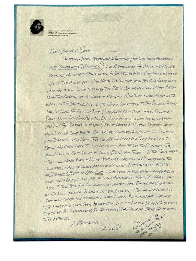 Friberg (Arnold) Autograph letter signed ("Arnold) to Allan and Sheila Husberg (1 of 1)