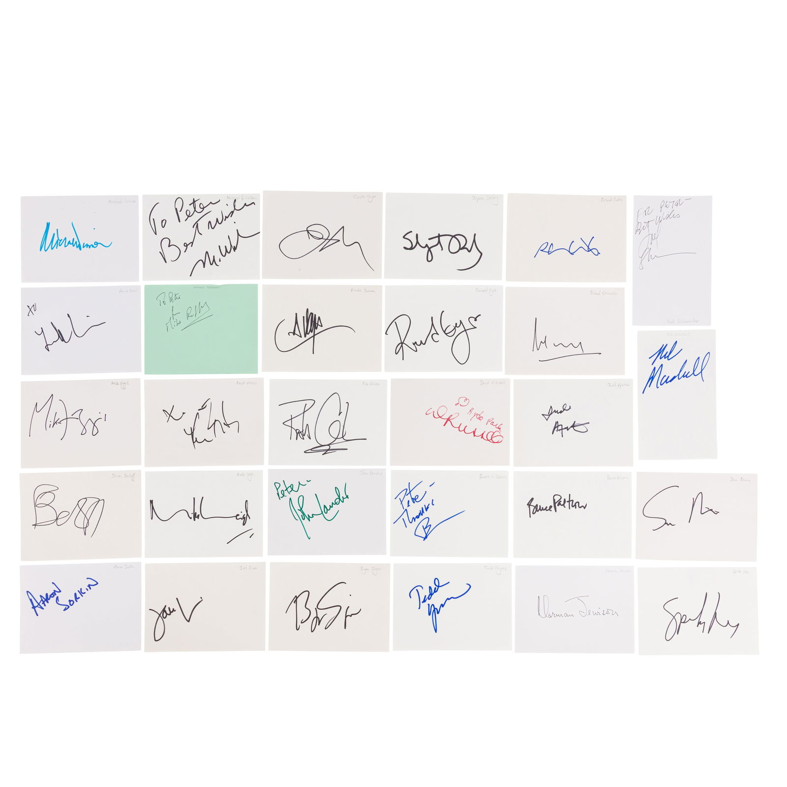 Autograph Collection.- Cinema Interest Collection of index cards signed by prominent directors, prod: Autograph Collection.- Cinema Interest Collection of index cards signed by prominent directors, producers and screenwriters comprising: Robert Altman, Sam Mendes, Curtis Hanson, Ang Lee, Spike Lee, No