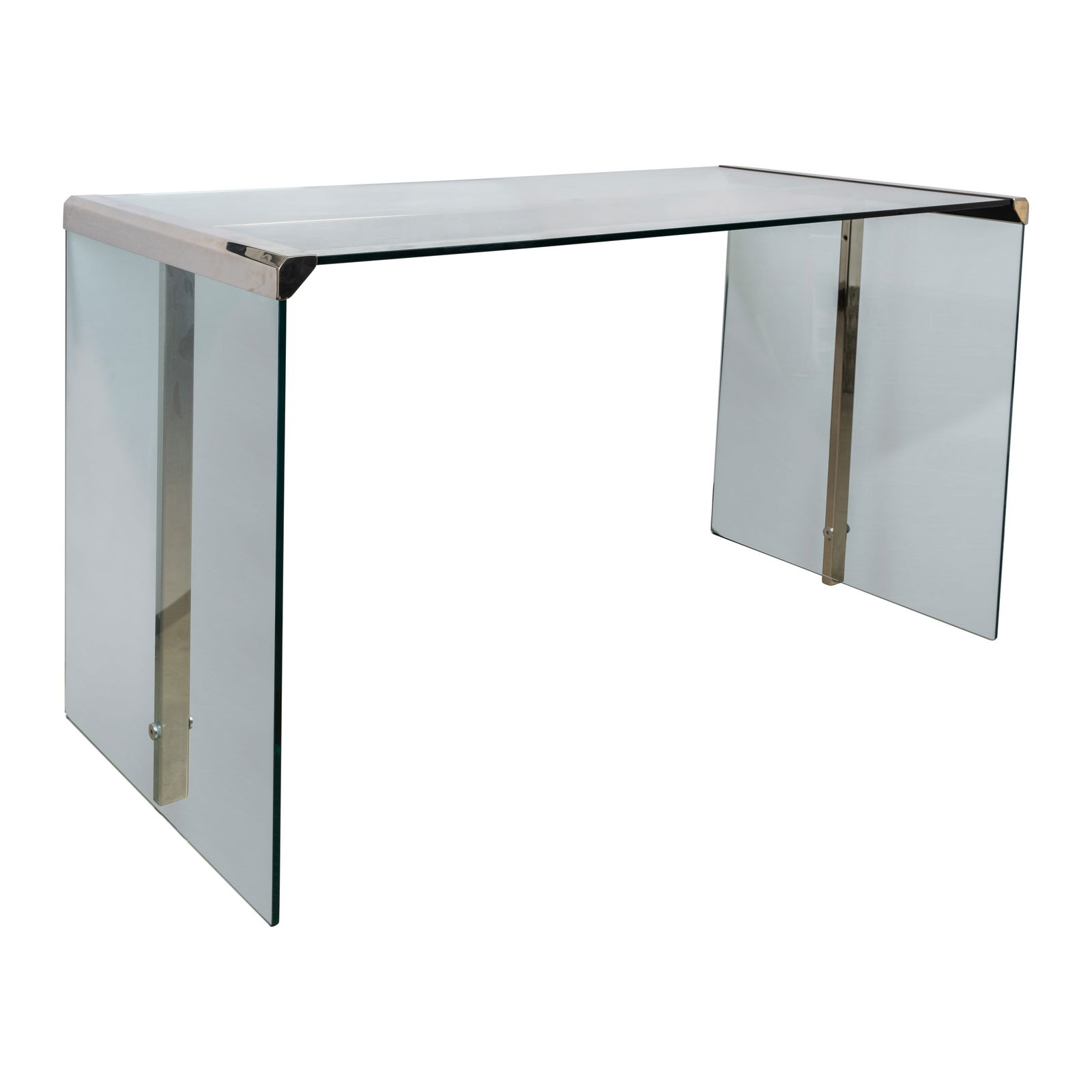 Galotti&Radice, Italy Console table: Galotti&Radice, Italy Console table Circa 2000sGlass, chrome74cm high x 140cm wide x 60cm deep