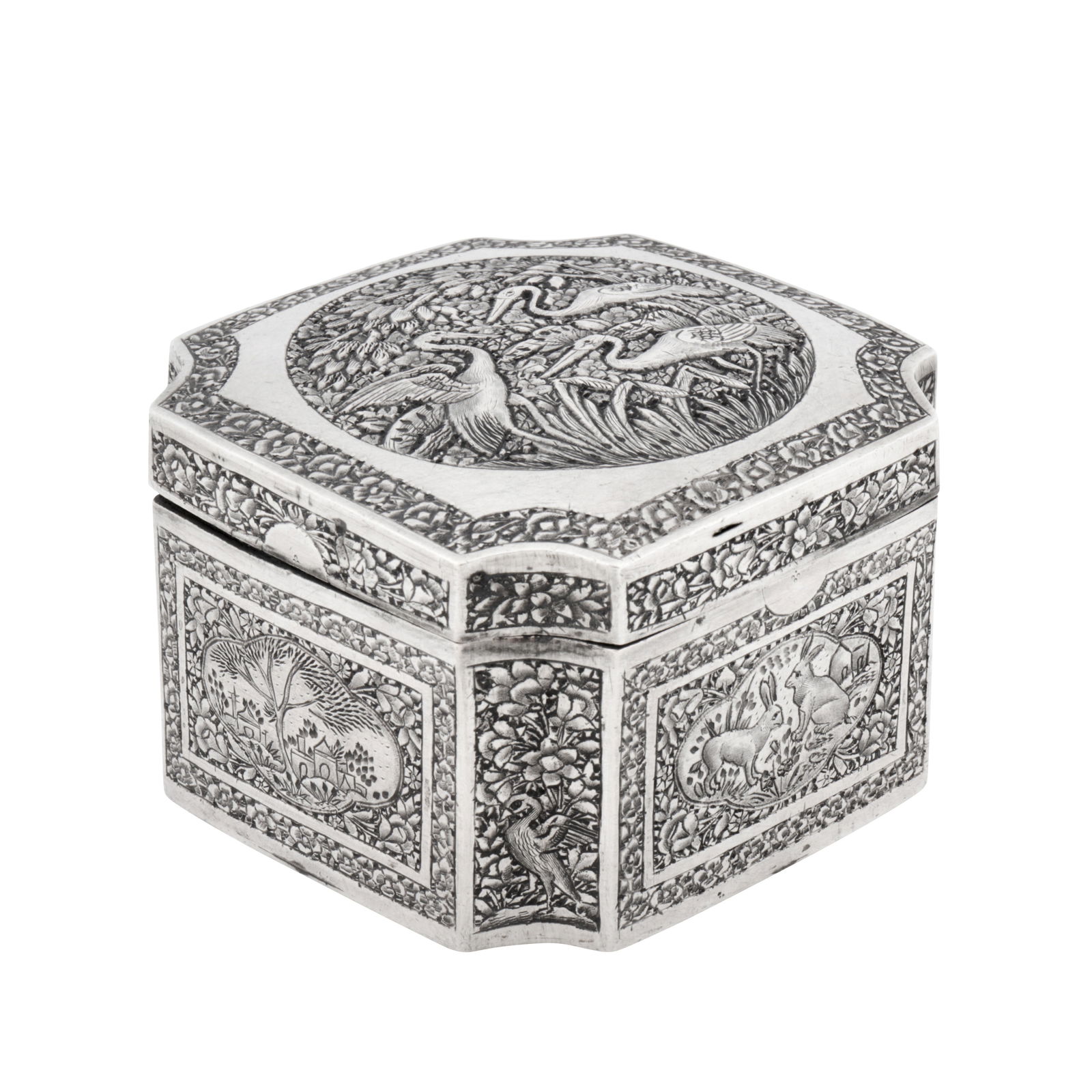 Isfahan circa 1930 An early 20th century Persian (Iranian) unmarked silver box (1 of 5)