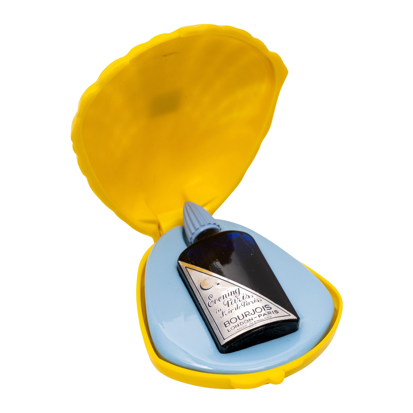 Bourjois, London, Paris Art Deco 'Evening in Paris' perfume in yellow clam shell case, 1930s (1 of 1)