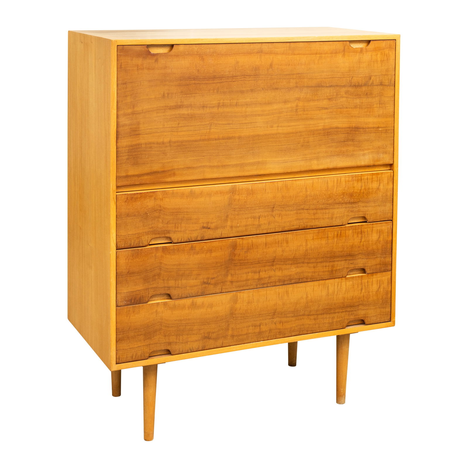 Robin Day OBE (British 1915-2010) for Hille, London 'Interplan' bureau: Designed 1954 Mahogany, brass, painted steel Unmarked 115cm high x 91cm wide x 46cm deep