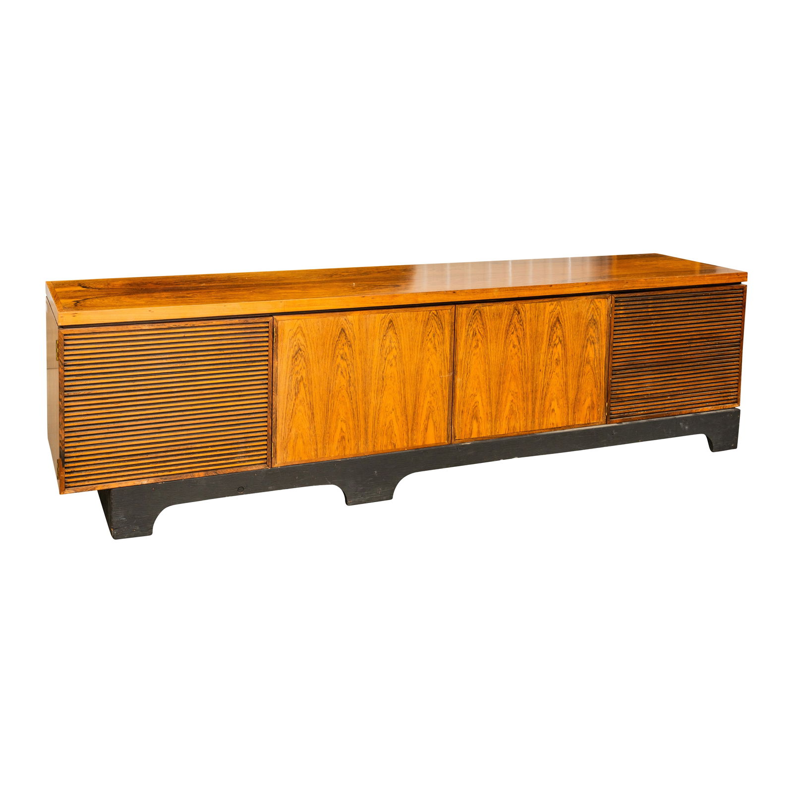 Robert Heritage (British 1927-2008) for Archie Shine 'Bridgeford' Floating Sideboard: Circa 1950s Rosewood, teak 45cm high x 213.5cm wide x 46cm deep
