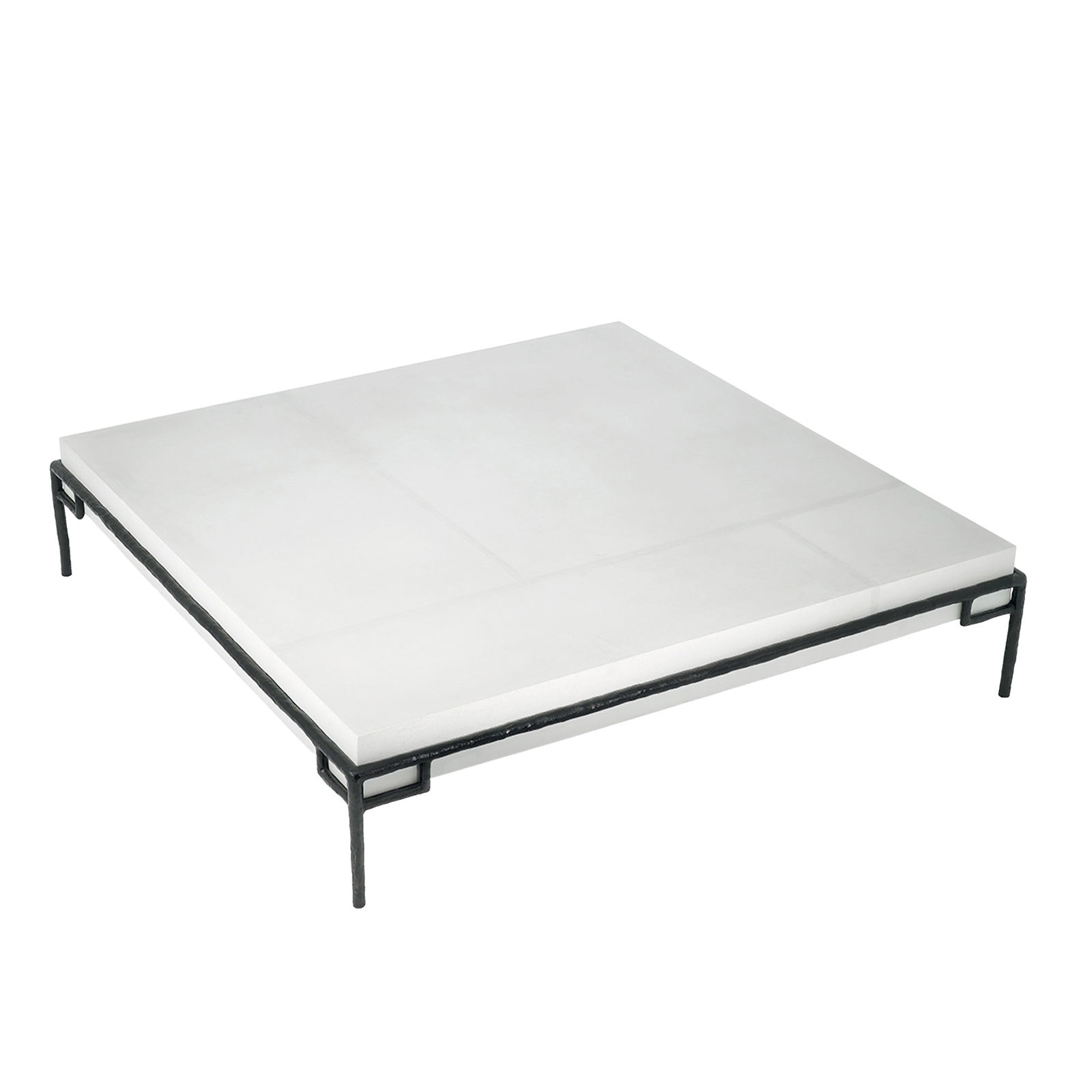 Christian Liaigre (French b. 1943) Kalaé coffee table: Circa 2010 Black patinated bronze, Pierre Bonnefille tulle fabric, Unmarked 34cm high x 140cm wide x 140cm deep