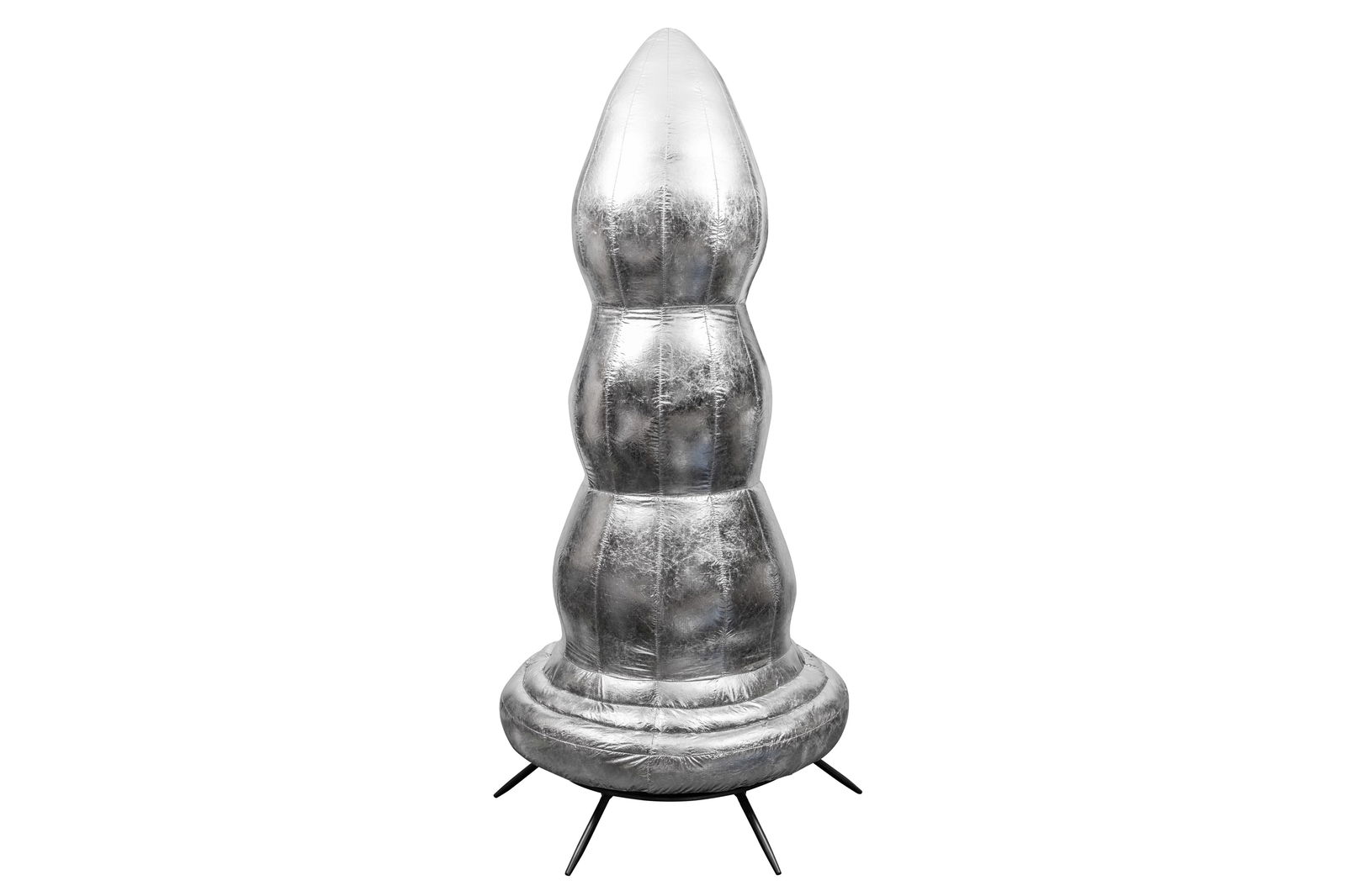 Paul McCarthy (American, b.1945): Paul McCarthy (American, b.1945) Brancusi Tree (silver) signed, numbered and dated 'Paul McCarthy 70/75 2007' (above the base) self-inflatable silver mylar fabric sculpture with integrated fan 203.2 x
