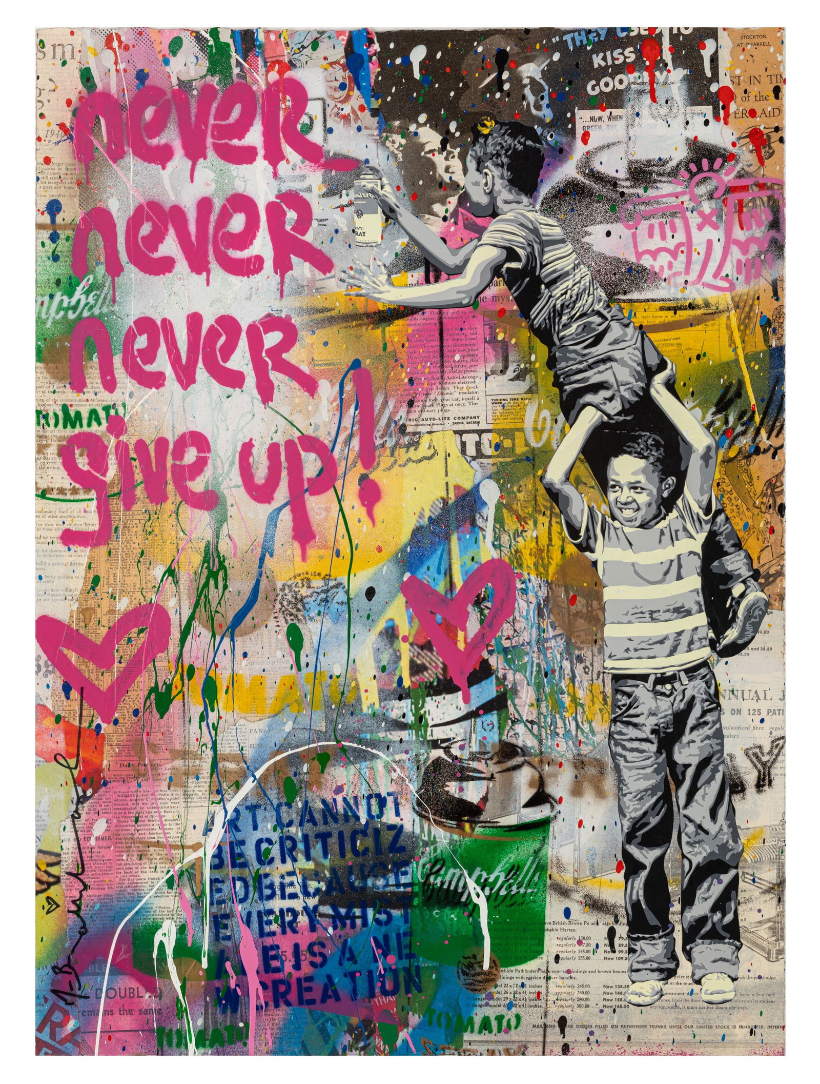 Mr Brainwash (French b.1966) Never, Never Give Up (1 of 1)