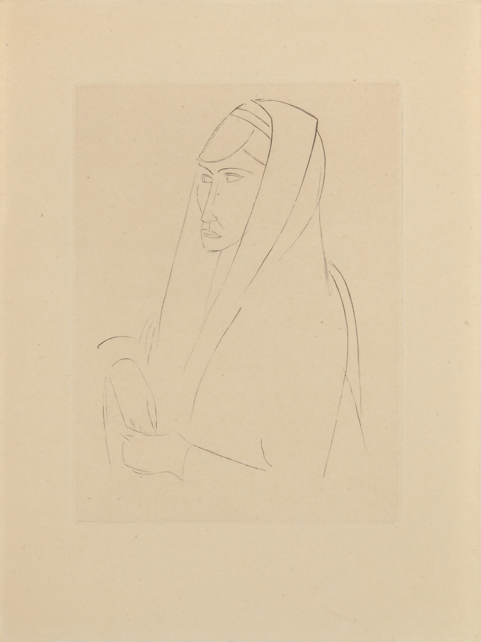 Andre Derain (French, 1880-1954) Figure: Andre Derain (French, 1880-1954) Figure 1947etching on thin wovefrom Du Cubismepublished by La Compagnie Française des Arts Graphiques, Parisunframed Dimensions:sheet 25.4 x 19cm