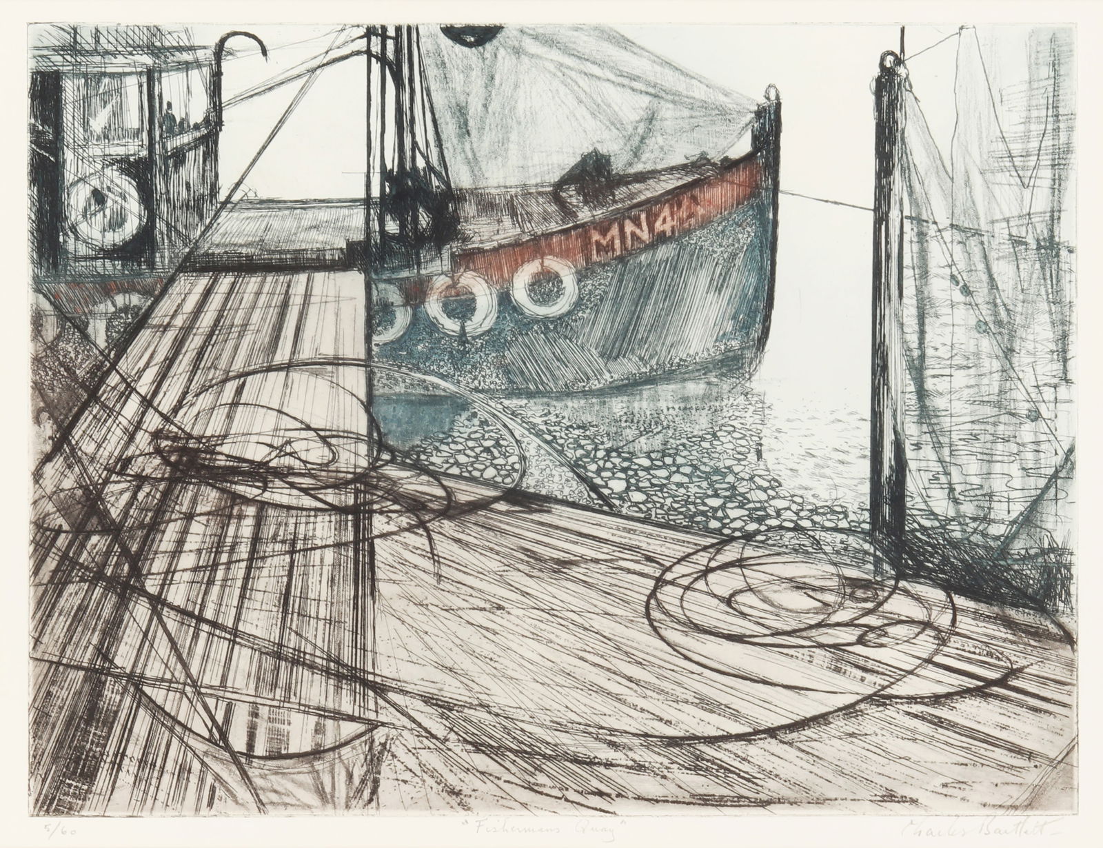 § Charles Bartlett (British, 1921-2014) Fisherman Quay (1 of 2)
