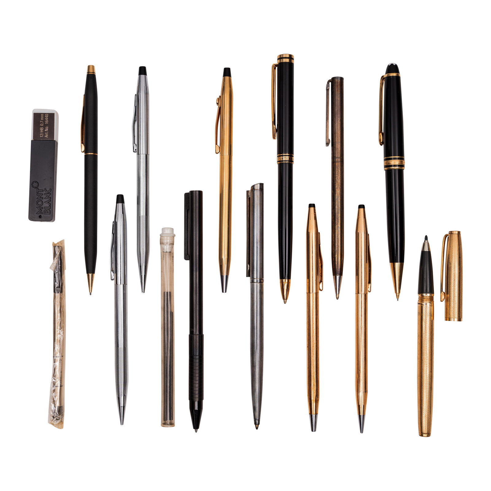 A large mixed group of twelve pens & propelling pencils To include Dunhill, Mont Bland and Tiffany (1 of 3)