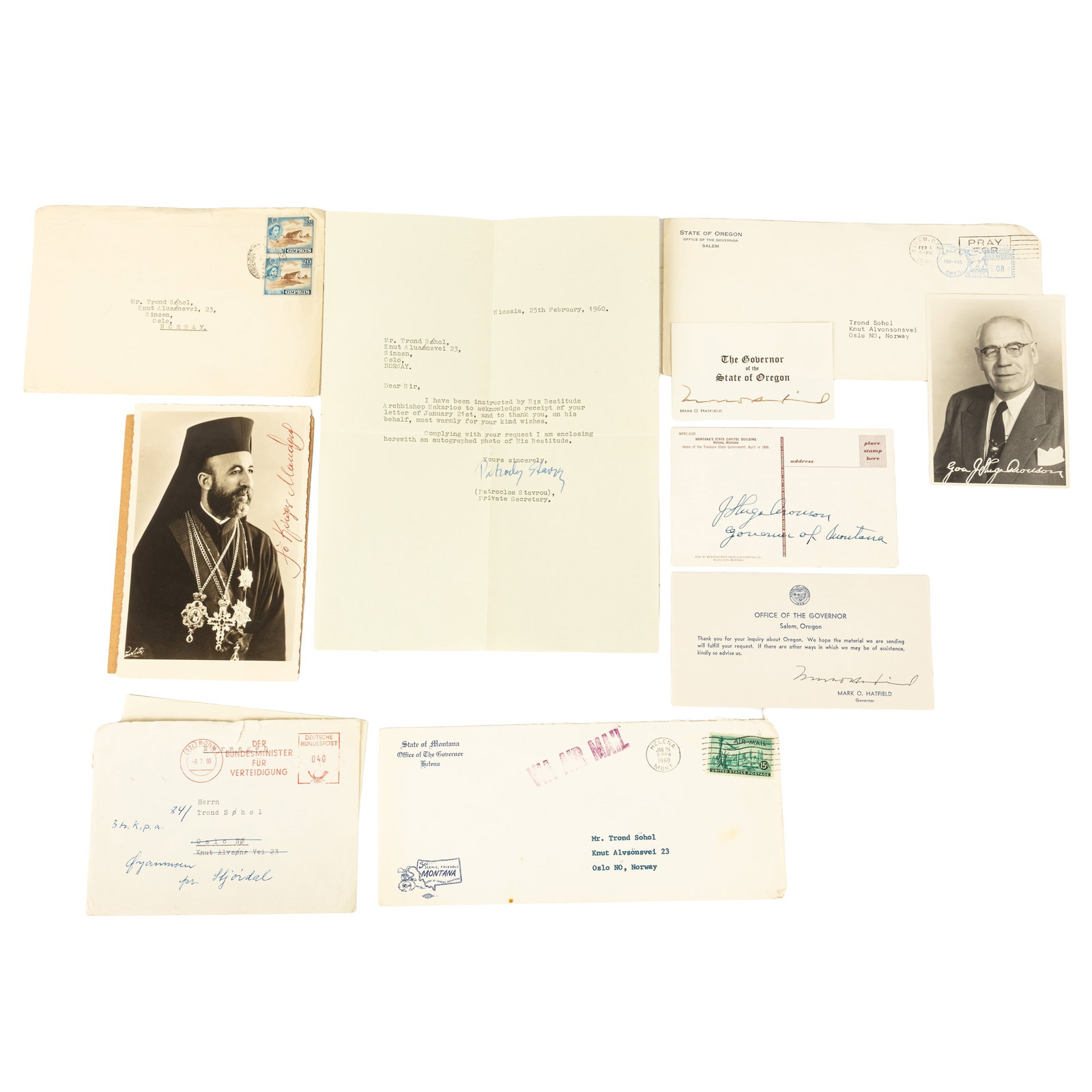 Autograph Collection.- Foreign Politicians Signed photographs and cards, c. 1960 (1 of 4)