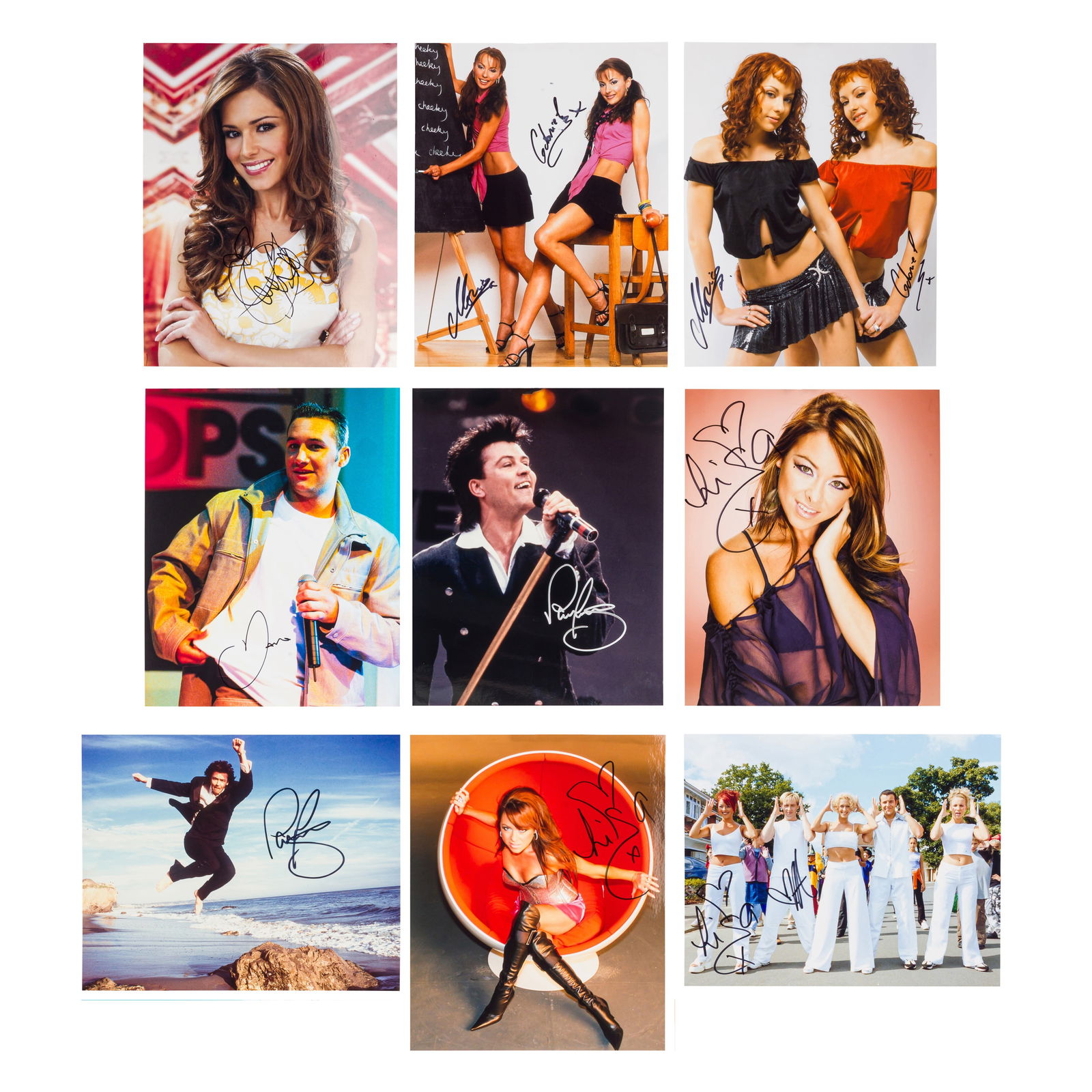 Photograph Collection.- Music Interest Collection of photographs signed by various modern singers an: Photograph Collection.- Music Interest Collection of photographs signed by various modern singers and band members Comprising: Lisa Scott-Lee (2 photos), Paul Young (2 photos), Dane Bowers, The Cheek