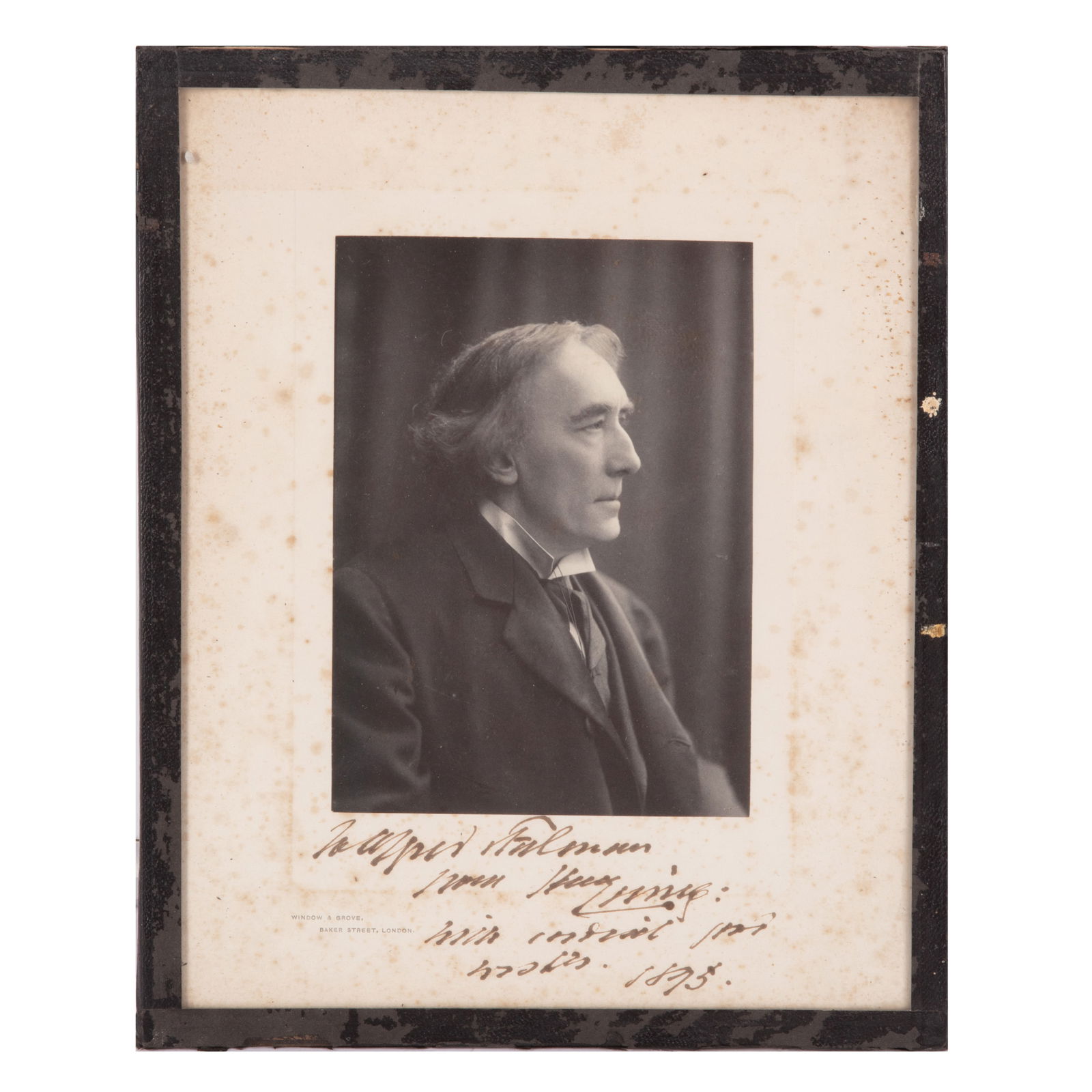 Irving (Henry) Signed photograph: Irving (Henry) Signed photograph Vintage portrait by Window & Grove of the British thespian, in a three-quarter length pose, signed and inscribed "To Alfred Pullman, from Henry Irving, with