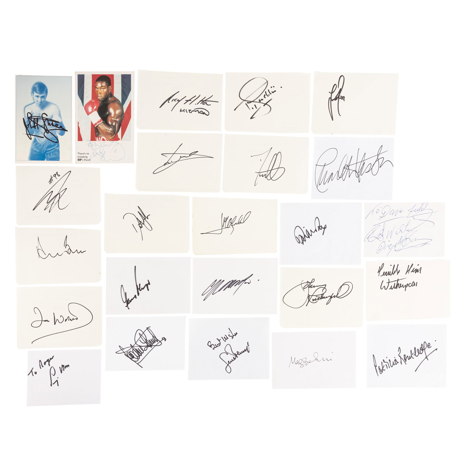 Autographs Collection.- Actors & Sport Champions Signed index cards: Autographs Collection.- Actors & Sport Champions Signed index cards Collection of index cards signed by prominent actors and sportsmen, comprising: Dan Wheldon, Charlton Heston, Lydia Clarke Heston,