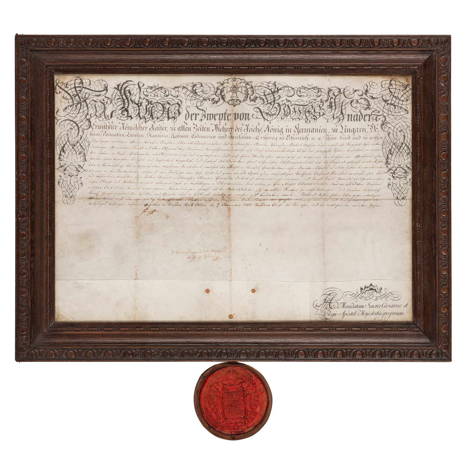 Francis II, Holy Roman Emperor Signed Order of Maria Theresa, 1800 (1 of 1)