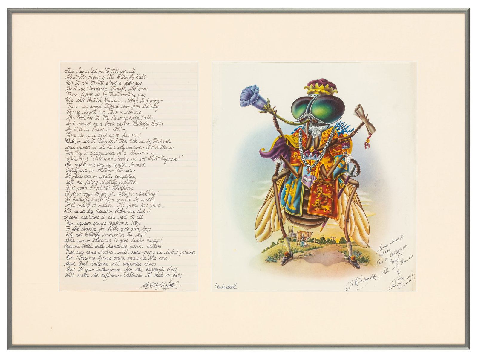 Aldridge (Alan) Signed letter and print (1 of 4)