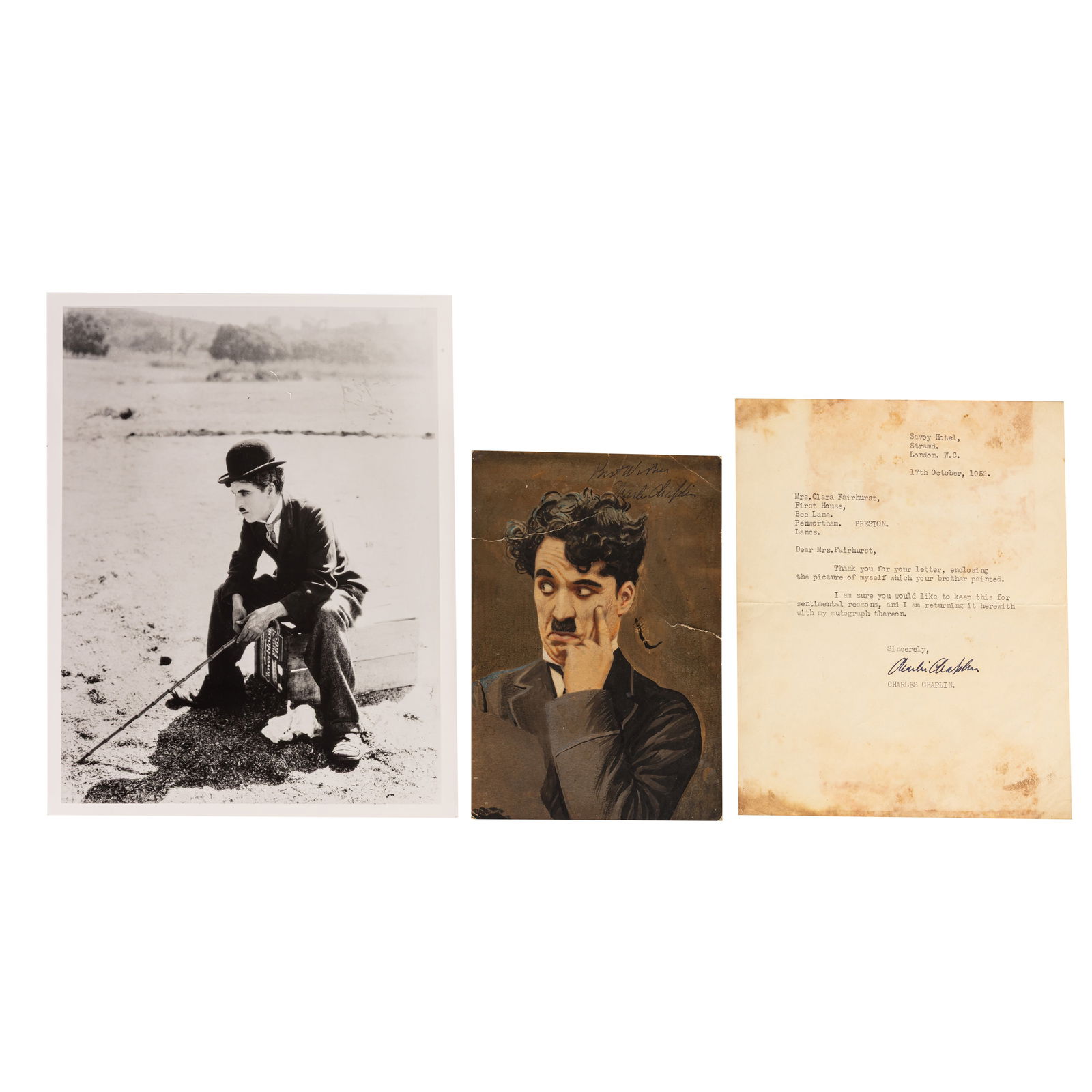 Chaplin (Charlie) Typed letter signed ("Charlie Chaplin") (1 of 1)