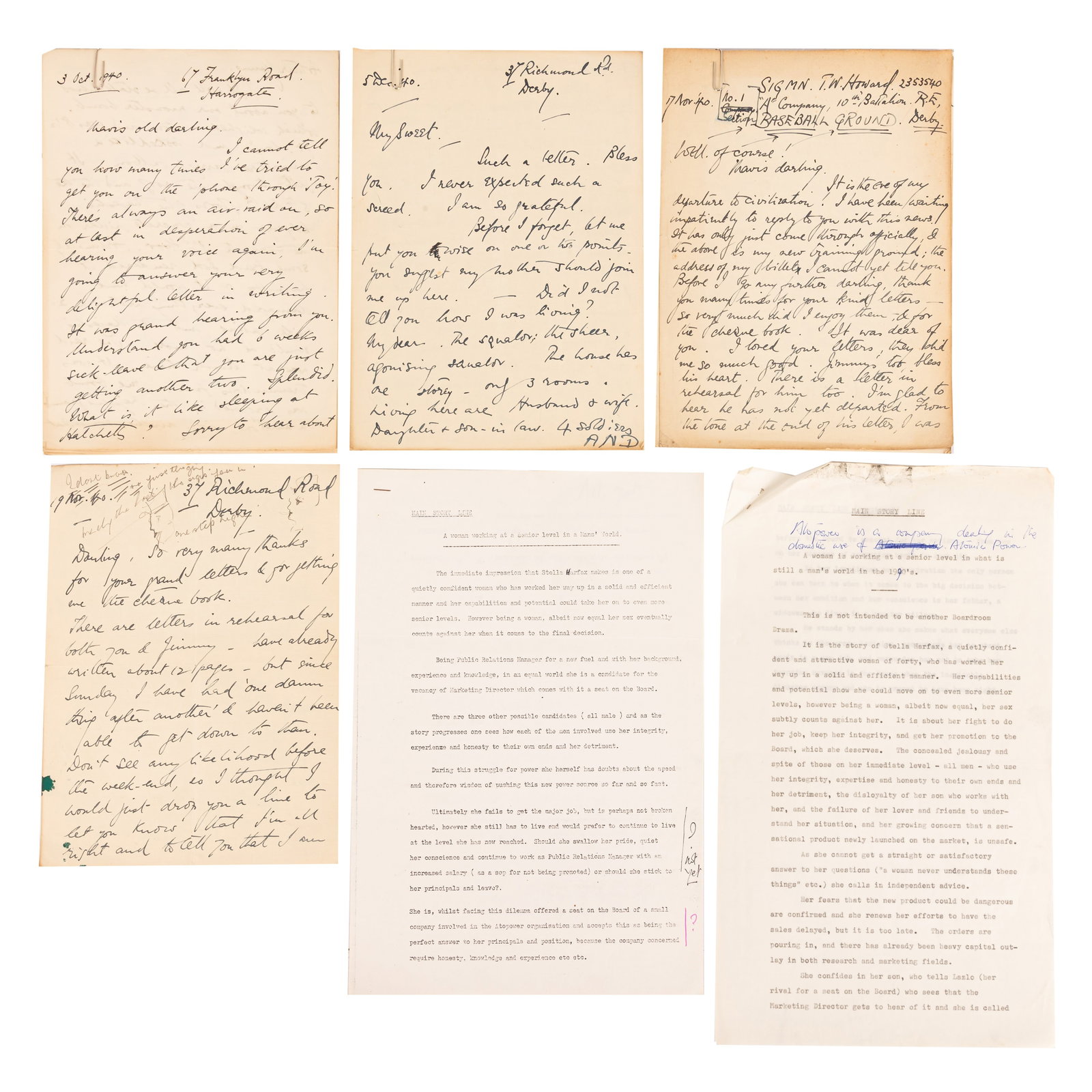 Howard (Trevor) Collection of letters and photographs: Howard (Trevor) Collection of letters and photographs An unusual collection of letters, photographs and theatre programmes related to the British actor, including: four (and part of a fifth one) wart