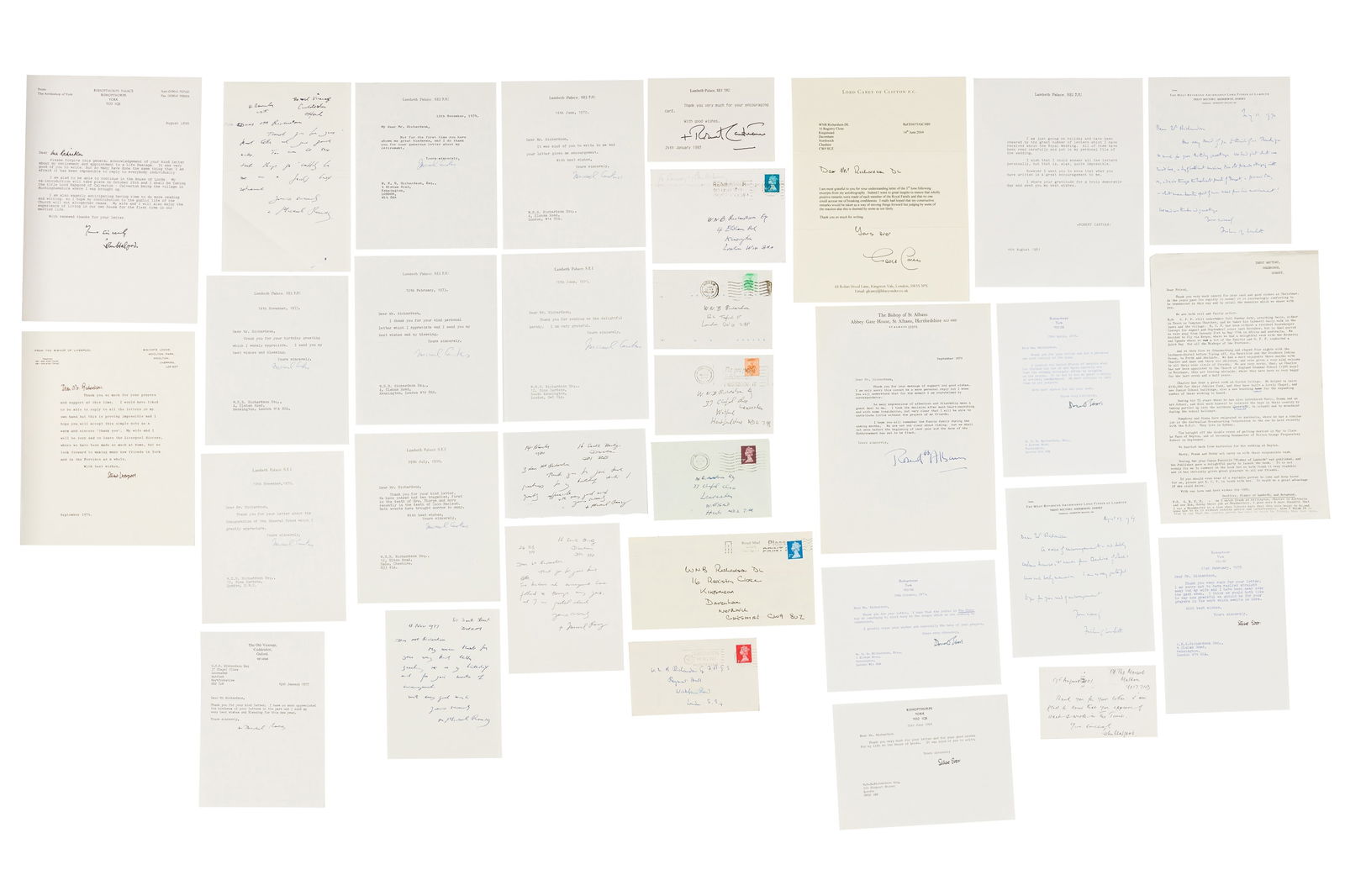 Autograph Collection.- Archbishops of Canterbury and York Collection of letters and cards (1 of 1)