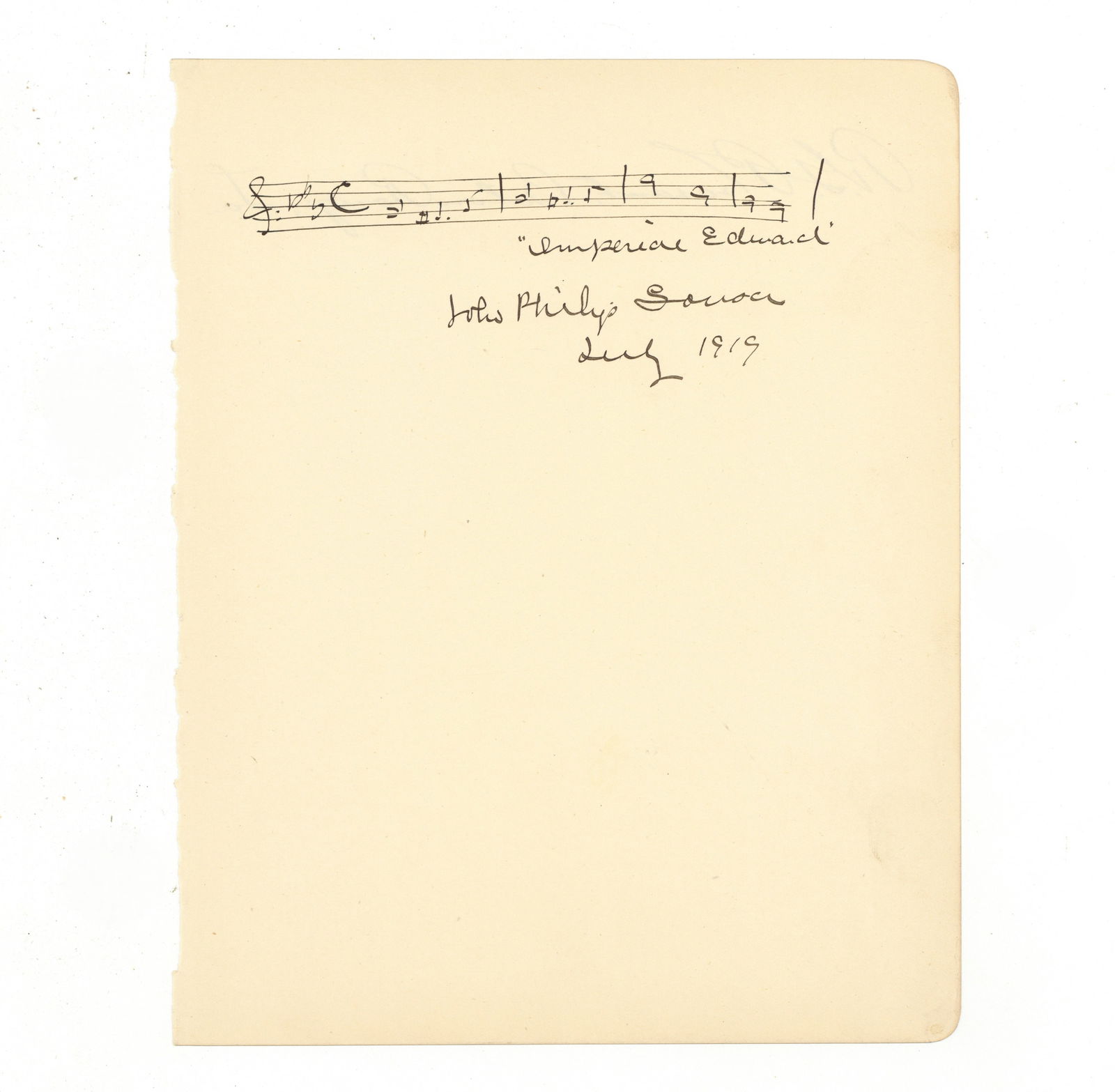 Sousa (John Philip) Autograph music quotation signed (1 of 1)