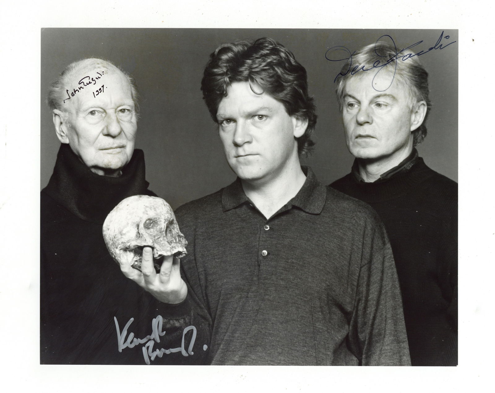 British Stage Actors.- Gielgud, Branagh and Jacobi Signed photograph (1 of 1)