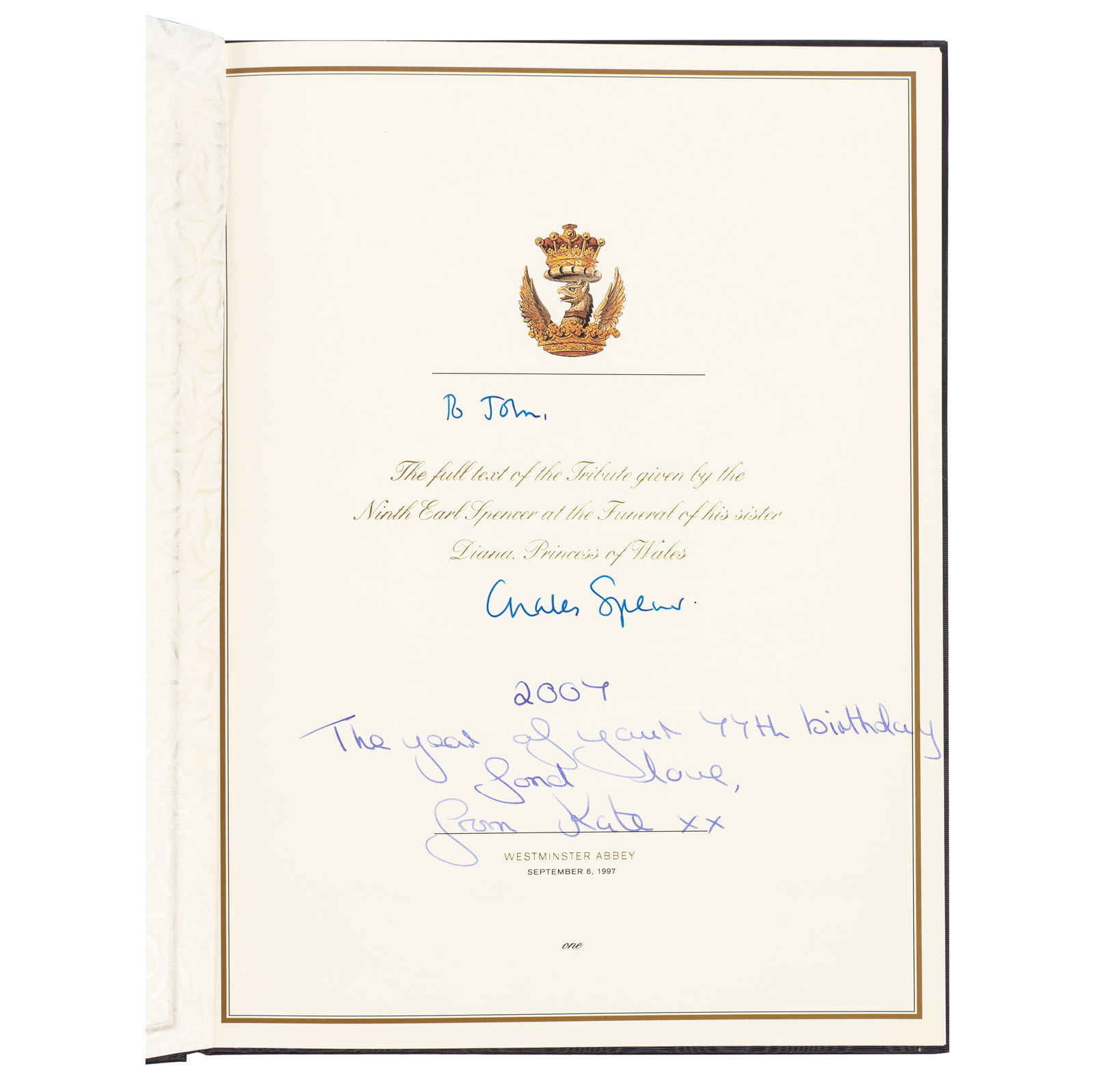 Spencer (Charles, Earl of) Earl Spencer's Tribute to Diana Princess of Wales (1 of 2)